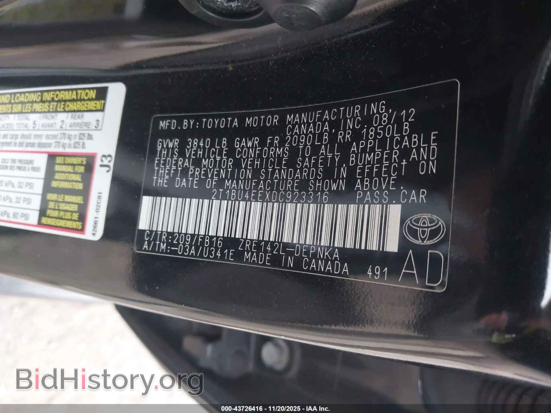 2013 TOYOTA COROLLA - VIN: 2T1BU4EEXDC923316 - Фото 9
