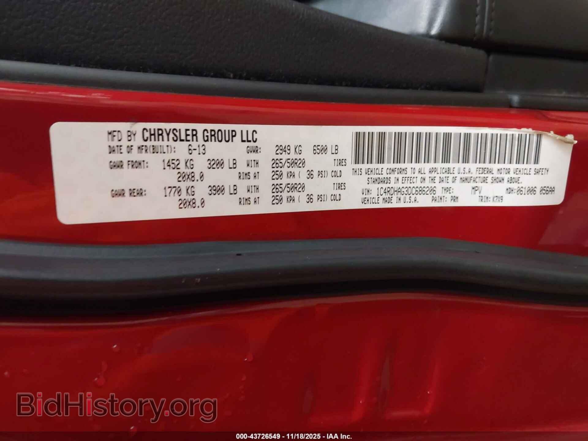 2013 DODGE DURANGO - VIN: 1C4RDHAG3DC686206 - Photo 9