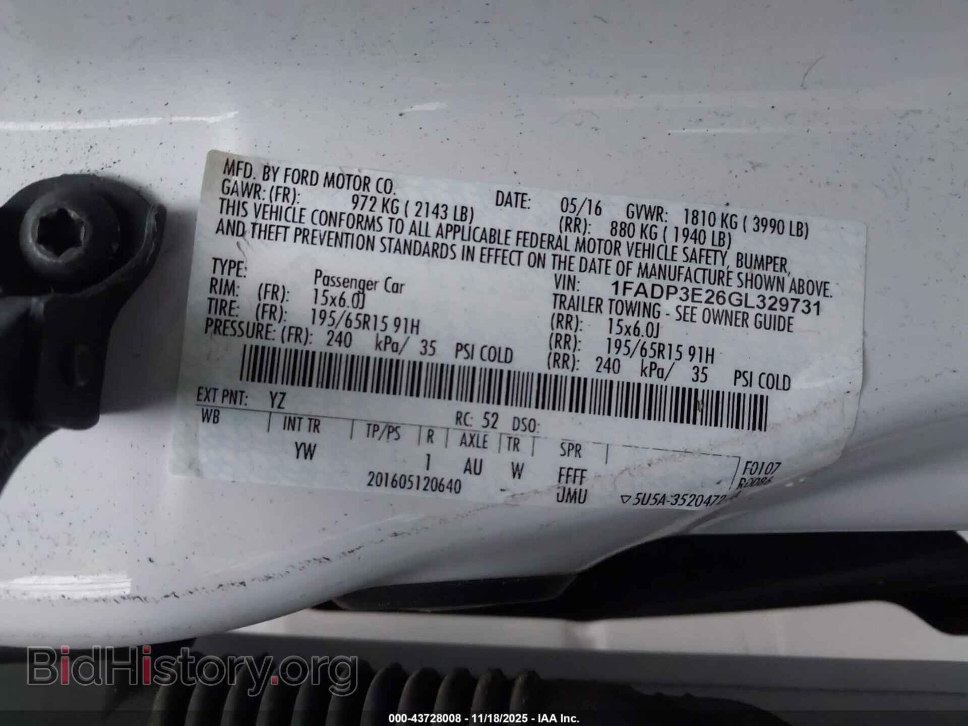 2016 FORD FOCUS - VIN: 1FADP3E26GL329731 - Фото 9