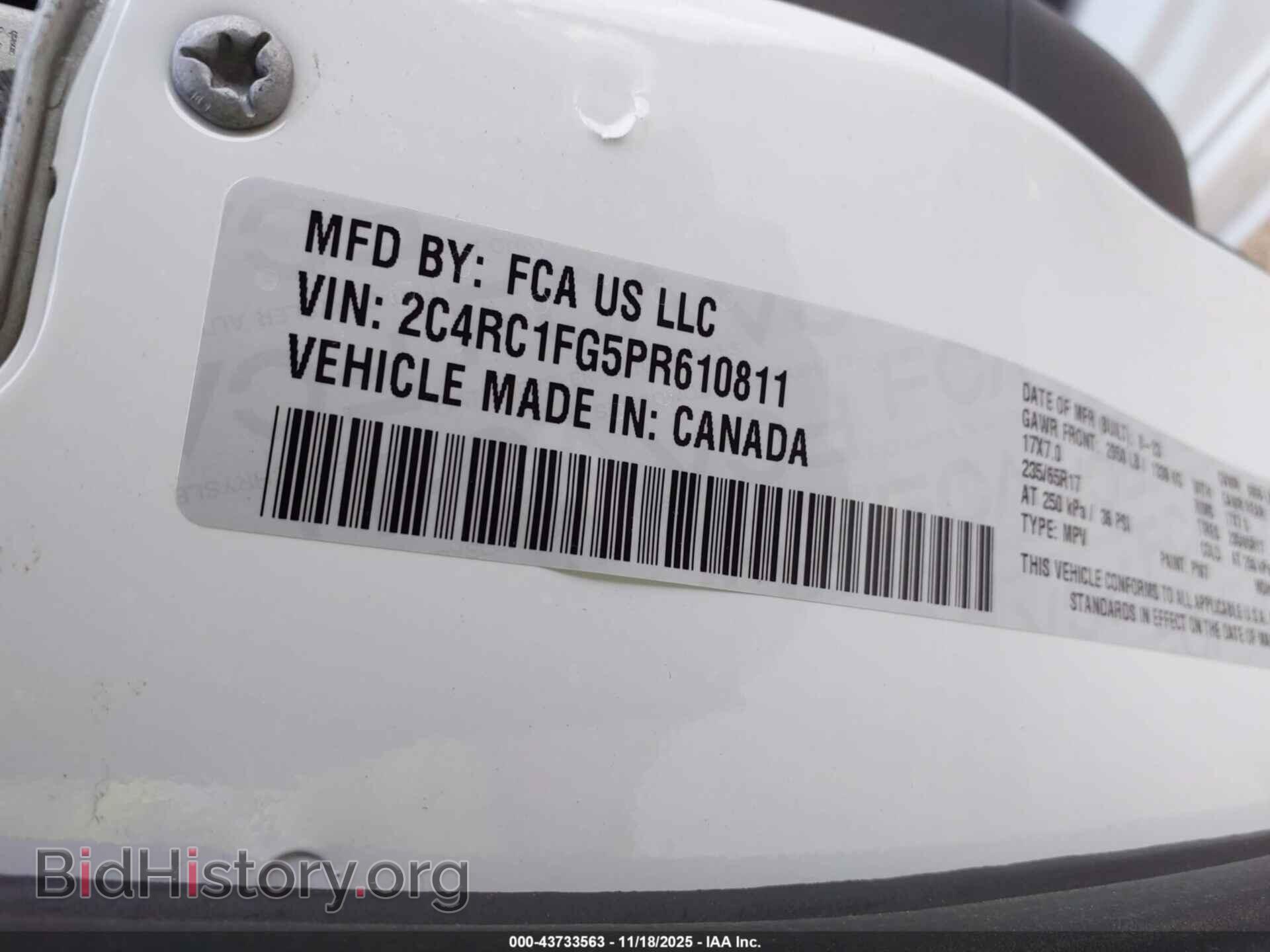 2023 CHRYSLER PACIFICA - VIN: 2C4RC1FG5PR610811 - Фото 9