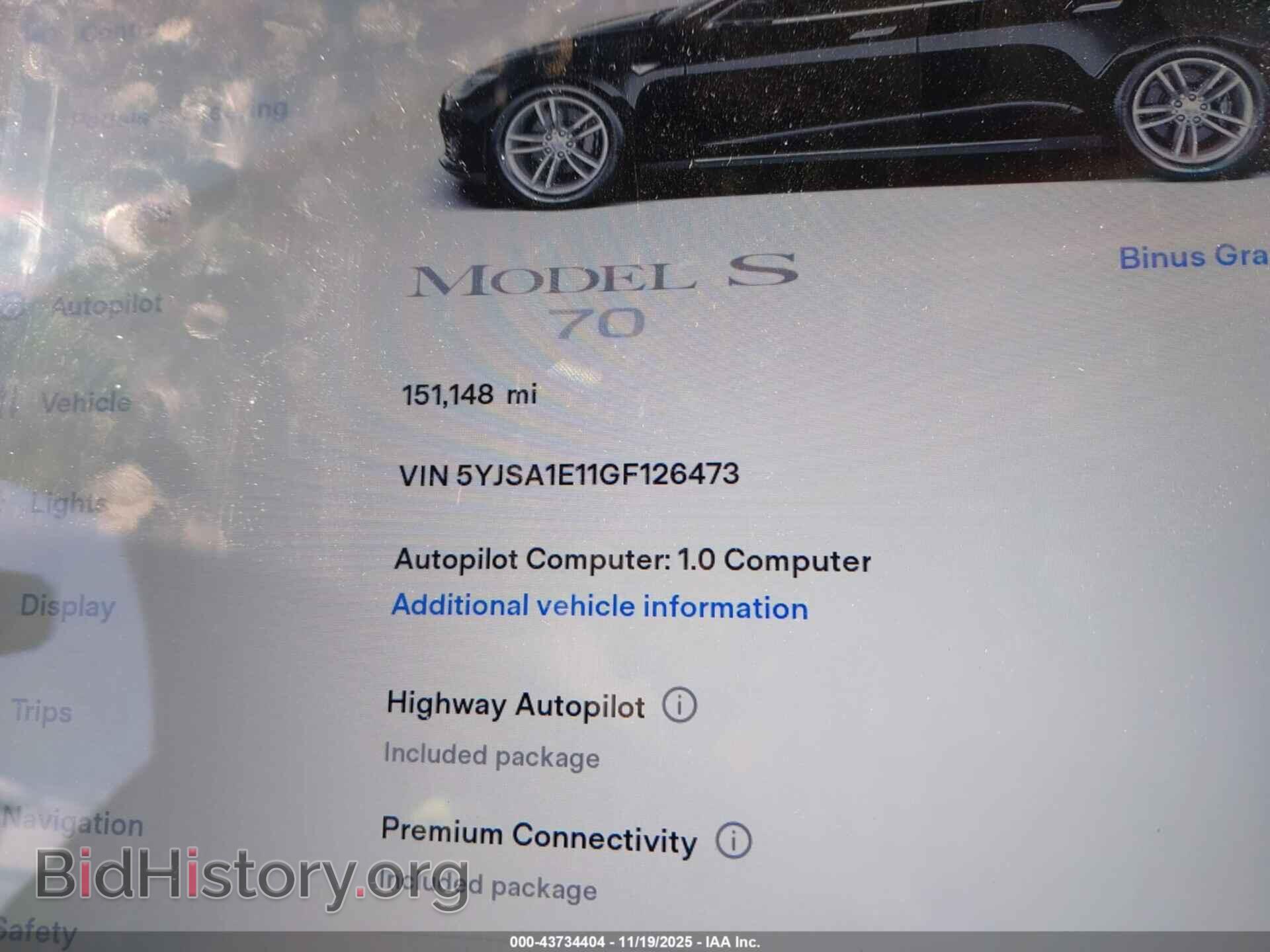 2016 TESLA MODEL S - VIN: 5YJSA1E11GF126473 - Фото 7