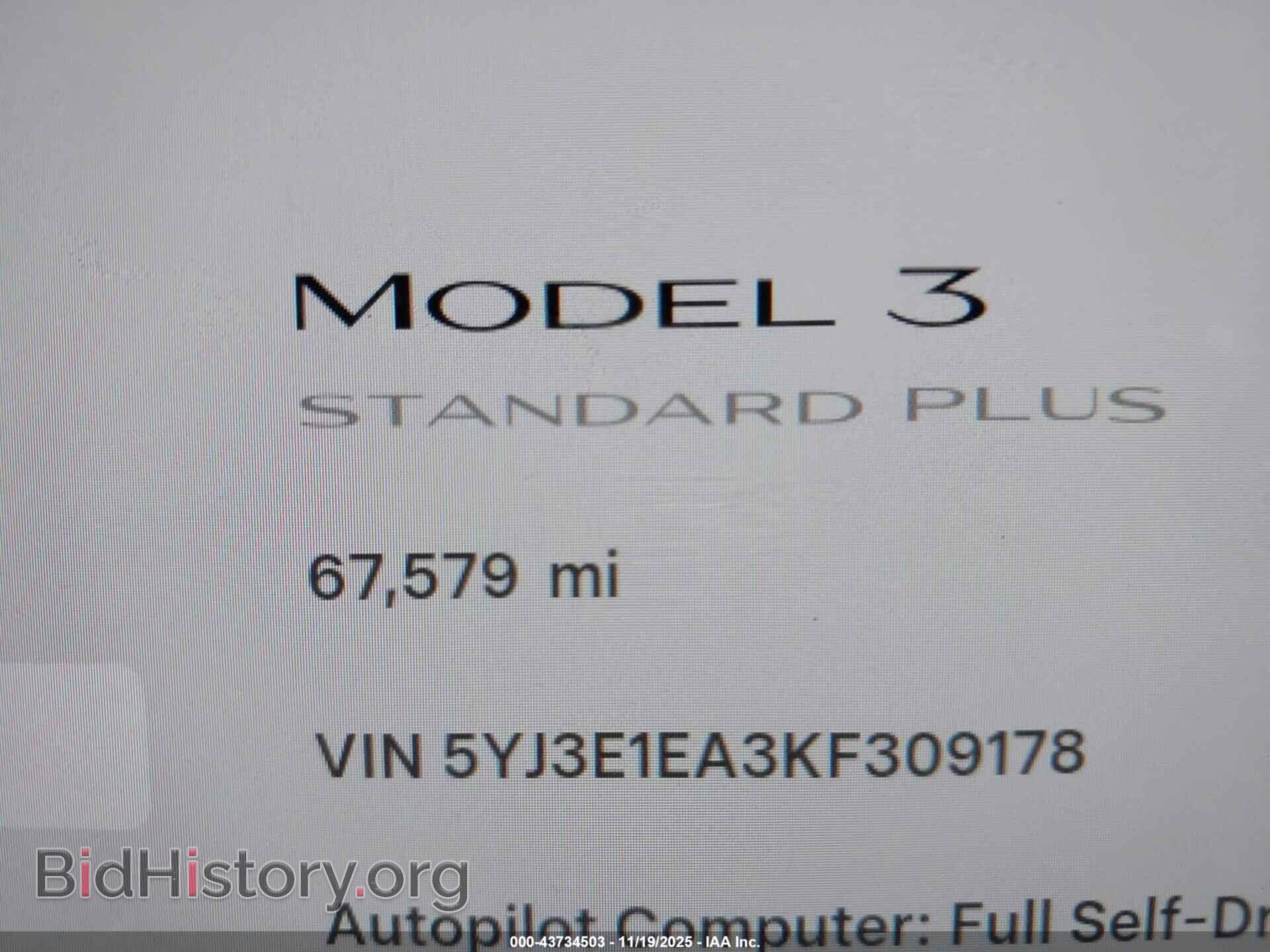 2019 TESLA MODEL 3 - VIN: 5YJ3E1EA3KF309178 - Фото 14