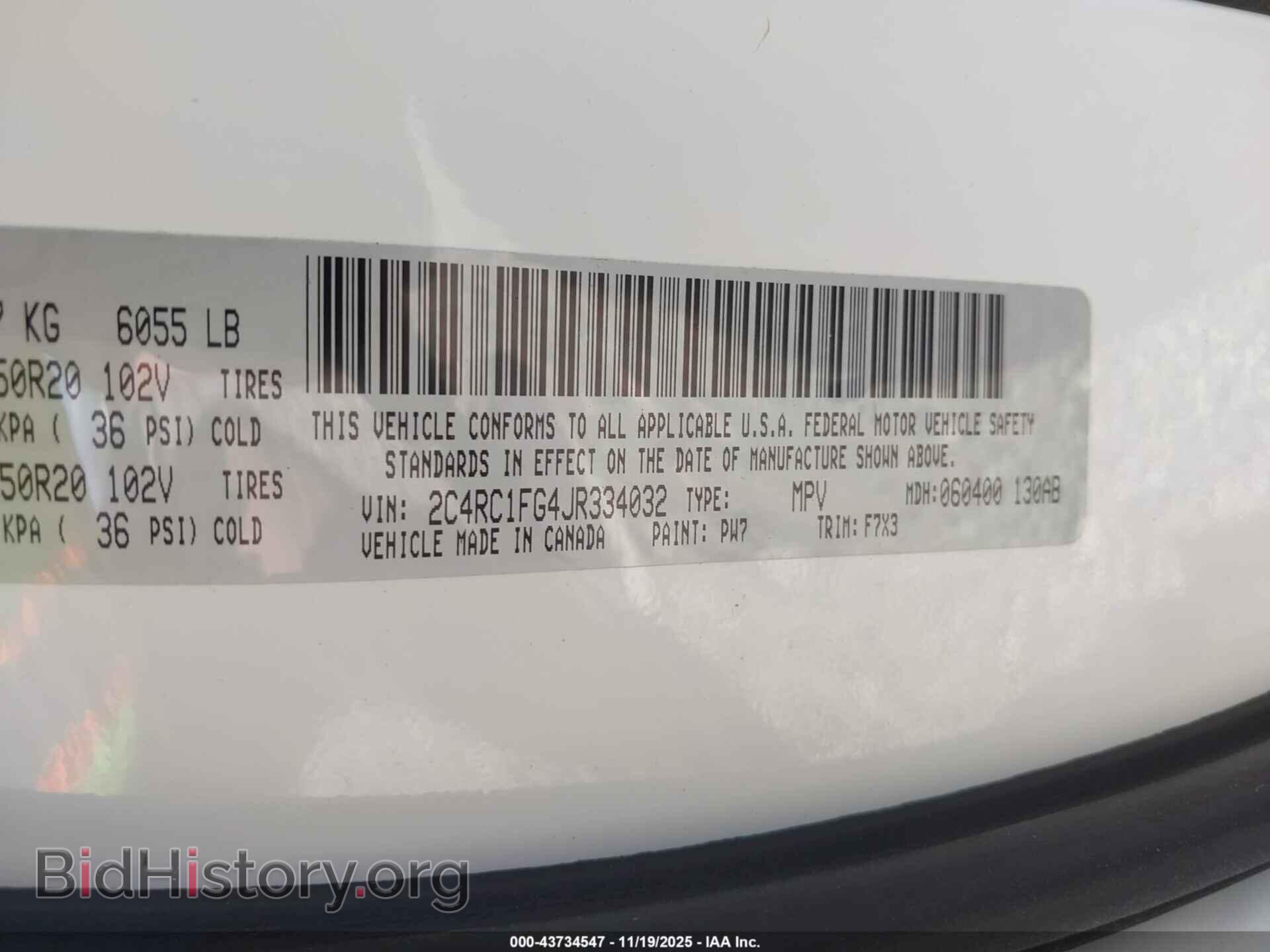 2018 CHRYSLER PACIFICA - VIN: 2C4RC1FG4JR334032 - Photo 9