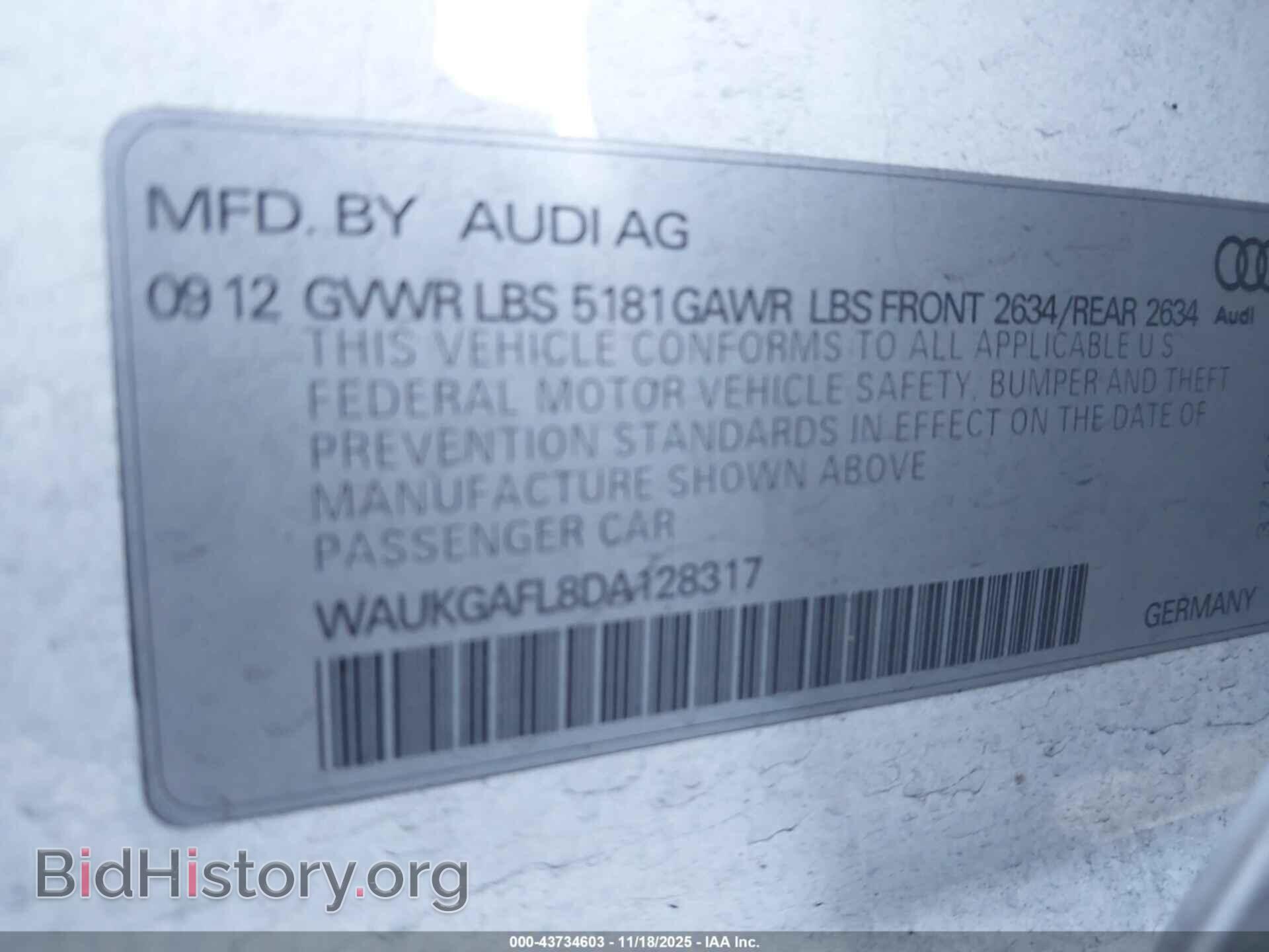 2013 AUDI S4 - VIN: WAUKGAFL8DA128317 - Фото 9