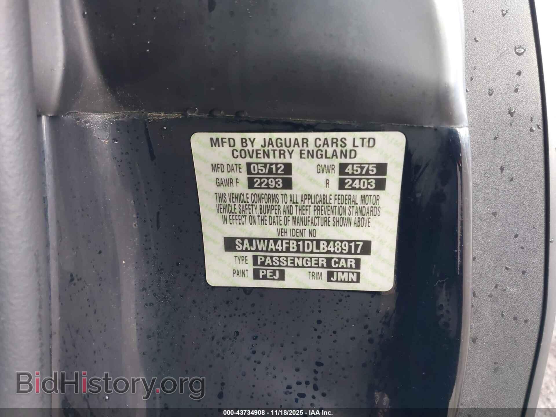 2013 JAGUAR XK - VIN: SAJWA4FB1DLB48917 - Фото 9