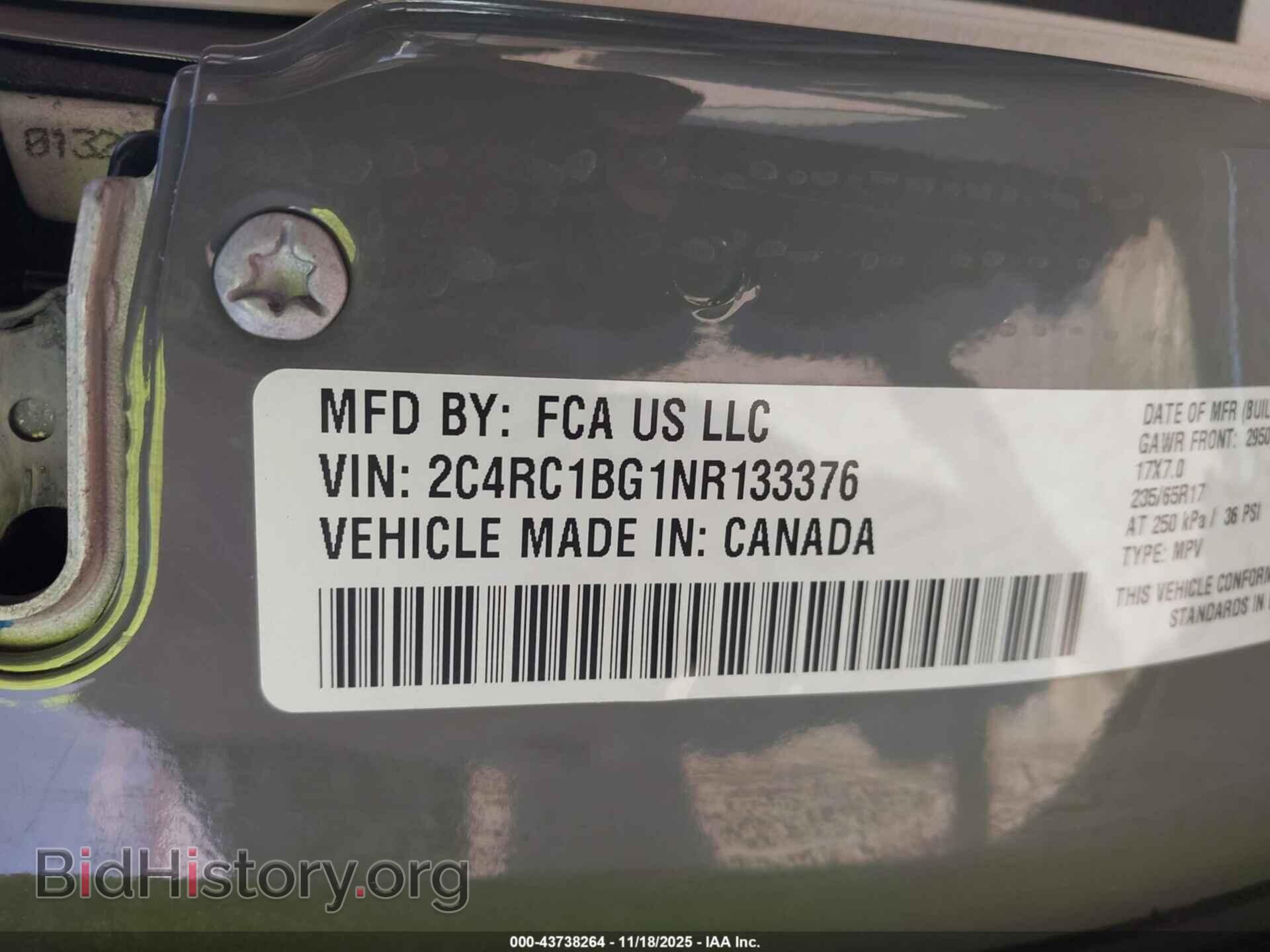 2022 CHRYSLER PACIFICA - VIN: 2C4RC1BG1NR133376 - Фото 9