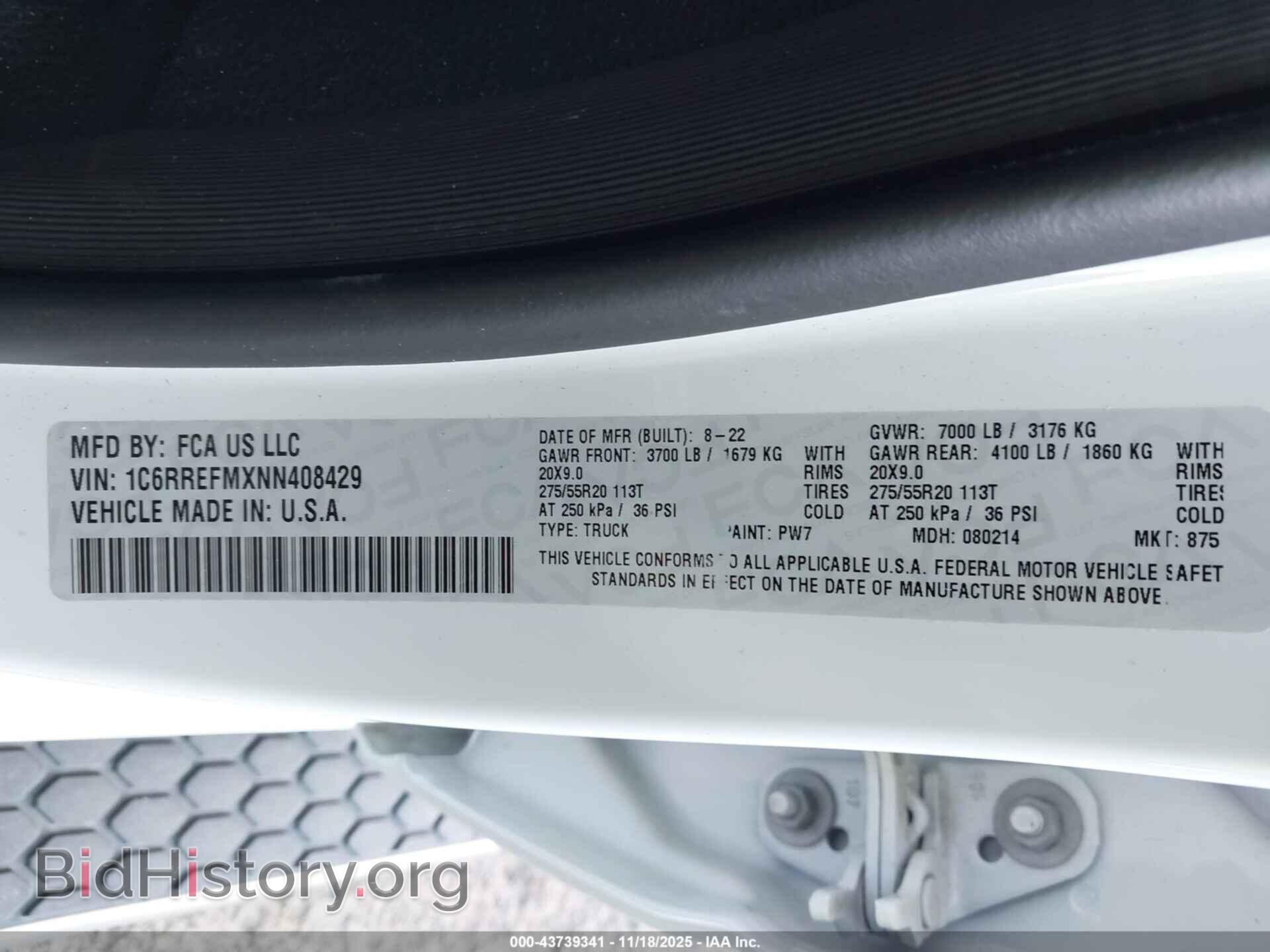 2022 RAM 1500 - VIN: 1C6RREFMXNN408429 - Фото 9