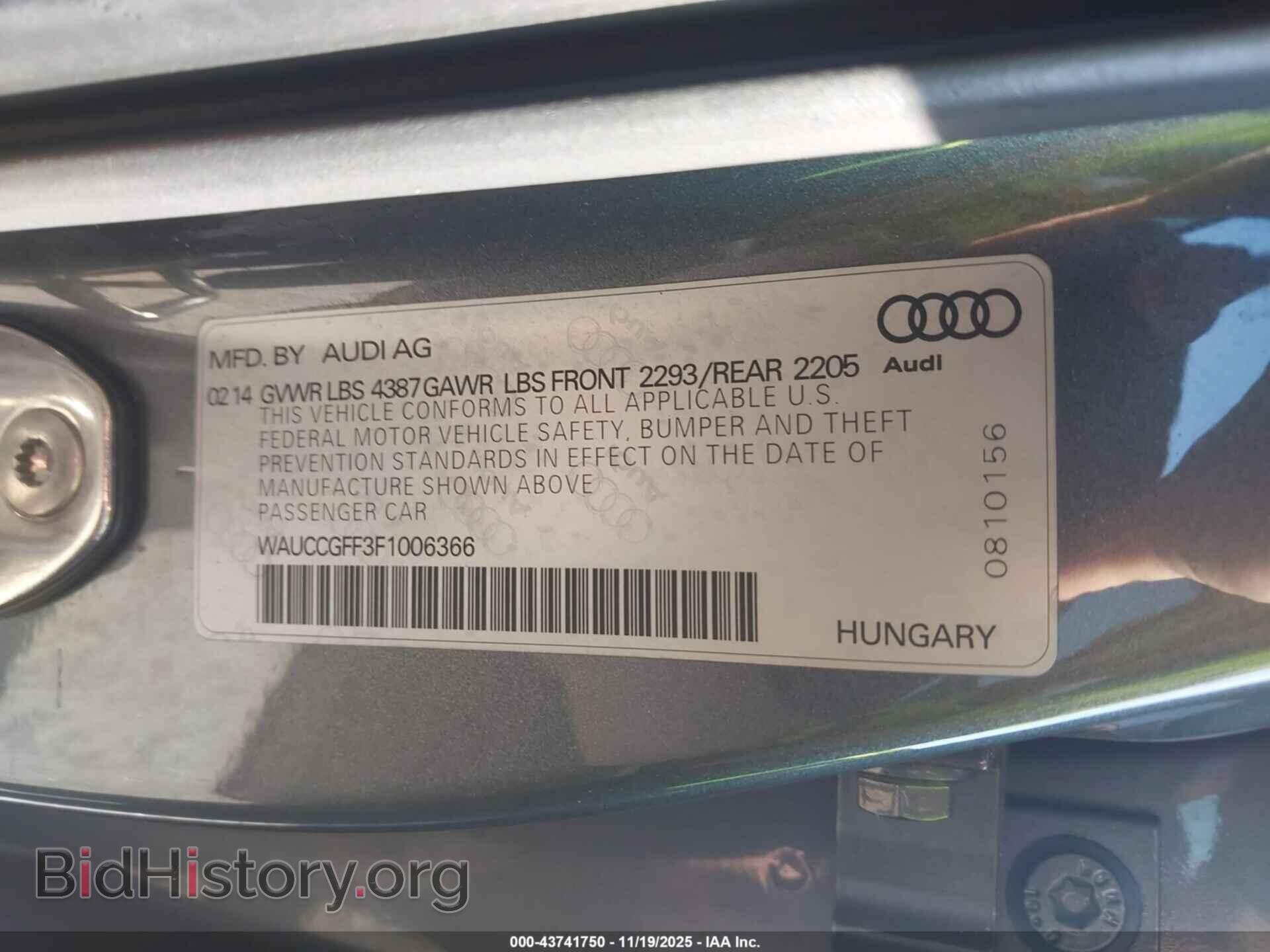2015 AUDI A3 - VIN: WAUCCGFF3F1006366 - Фото 9