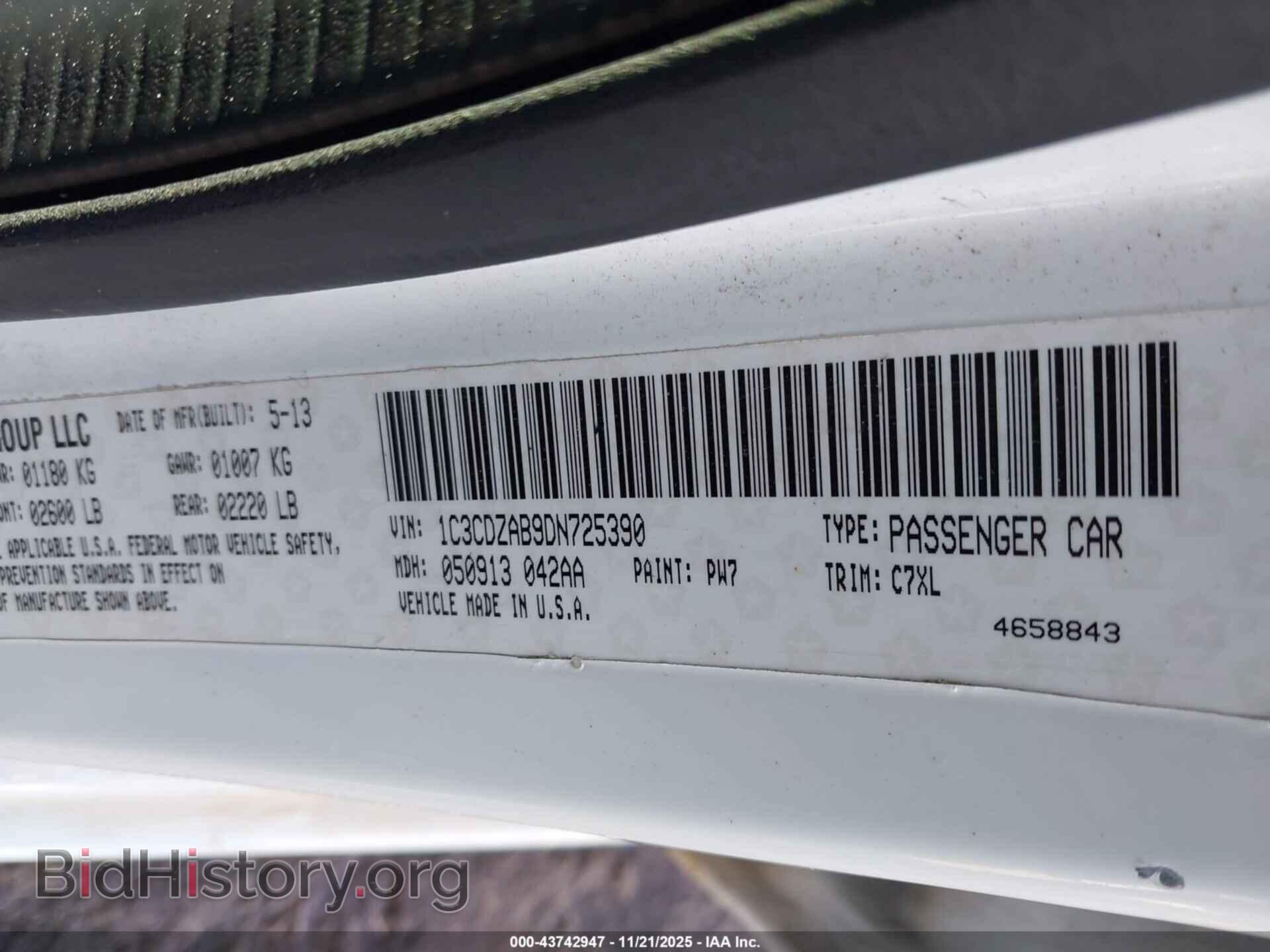 2013 DODGE AVENGER - VIN: 1C3CDZAB9DN725390 - Фото 9