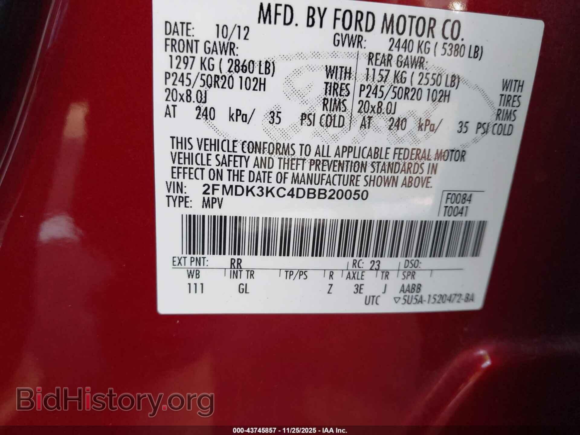 2013 FORD EDGE - VIN: 2FMDK3KC4DBB20050 - Photo 9