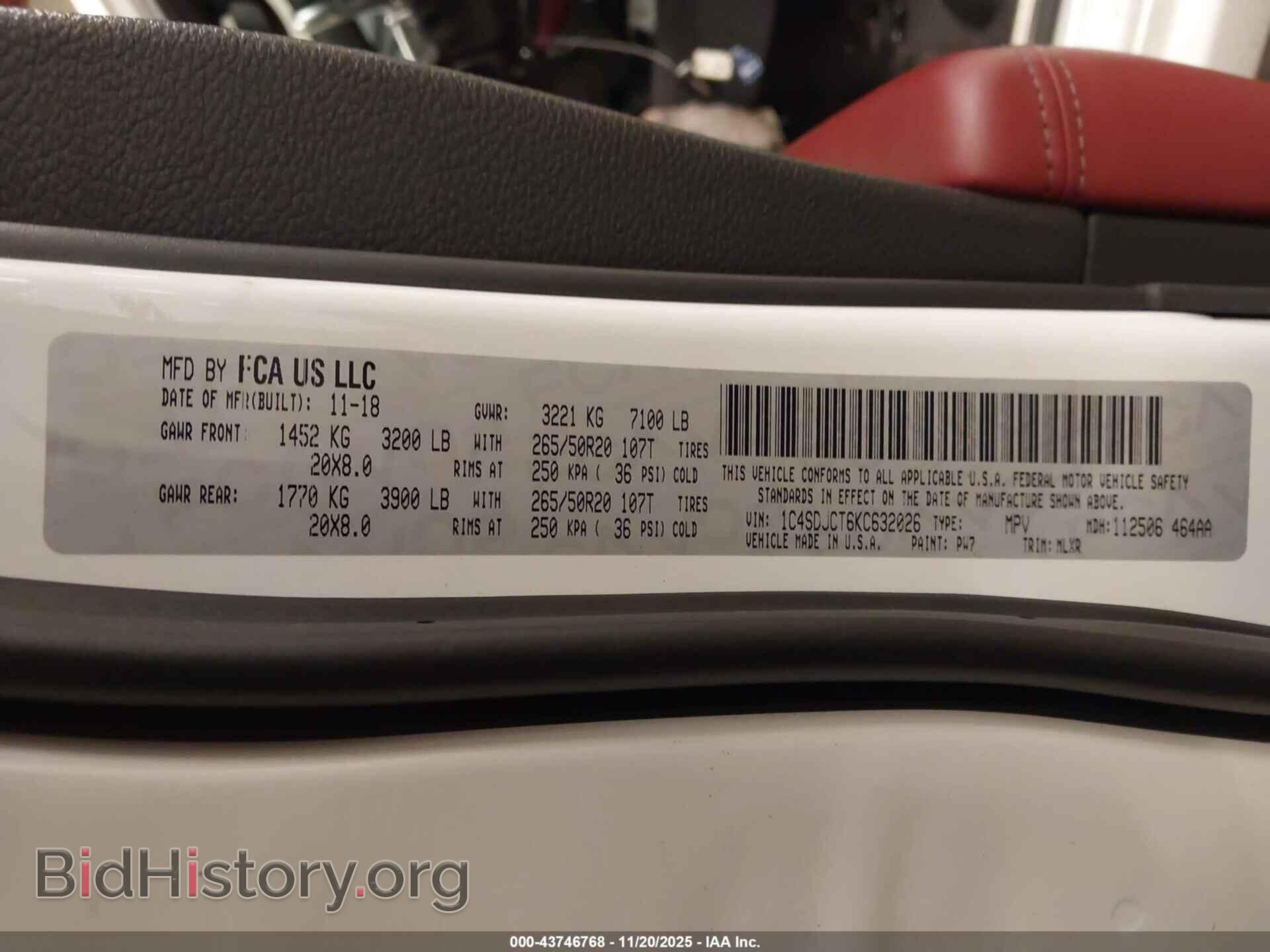 2019 DODGE DURANGO - VIN: 1C4SDJCT6KC632026 - Photo 9