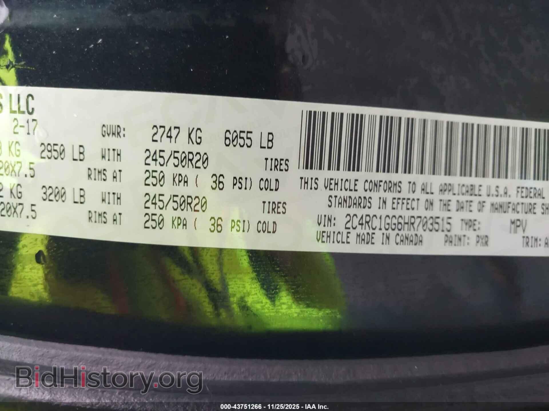 2017 CHRYSLER PACIFICA - VIN: 2C4RC1GG6HR703515 - Photo 9