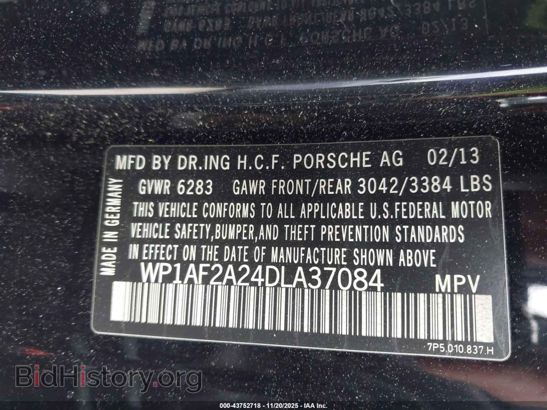 2013 PORSCHE CAYENNE - VIN: WP1AF2A24DLA37084 - Фото 9