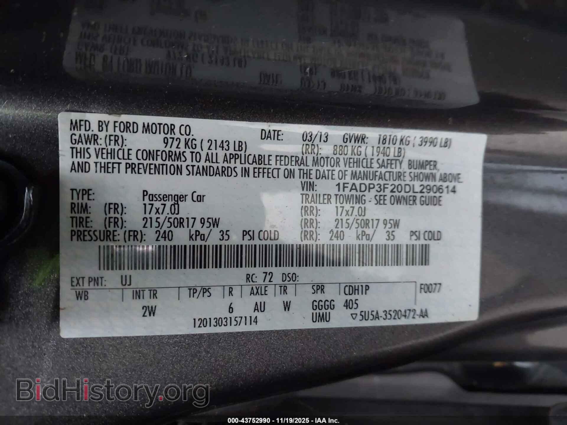 2013 FORD FOCUS - VIN: 1FADP3F20DL290614 - Photo 9