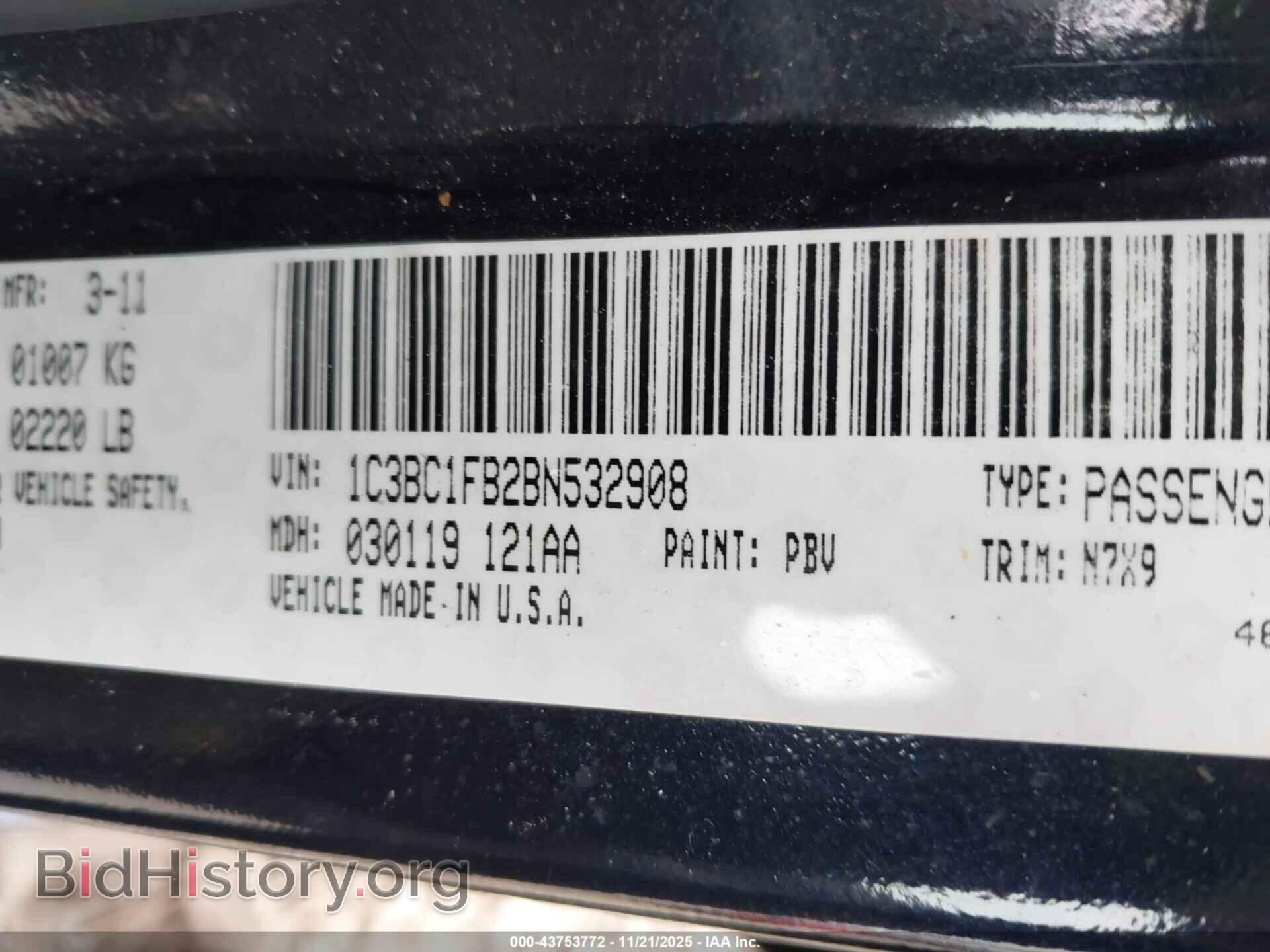 2011 CHRYSLER 200 - VIN: 1C3BC1FB2BN532908 - Фото 9