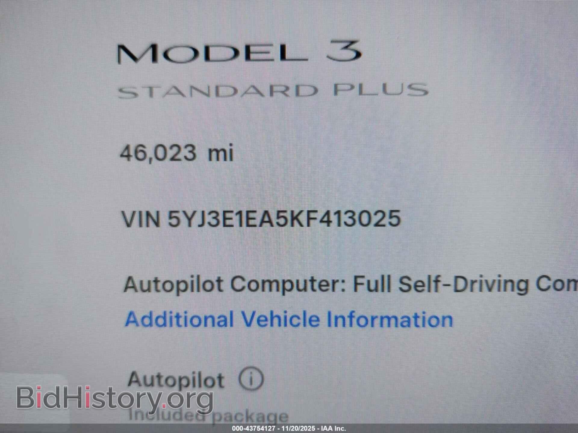 2019 TESLA MODEL 3 - VIN: 5YJ3E1EA5KF413025 - Фото 16