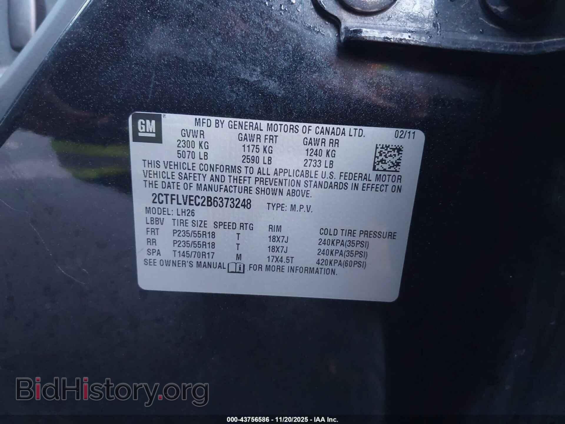 2011 GMC TERRAIN - VIN: 2CTFLVEC2B6373248 - Photo 9