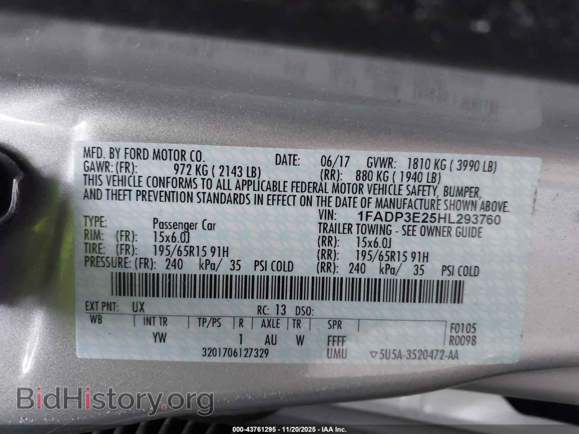 2017 FORD FOCUS - VIN: 1FADP3E25HL293760 - Фото 9