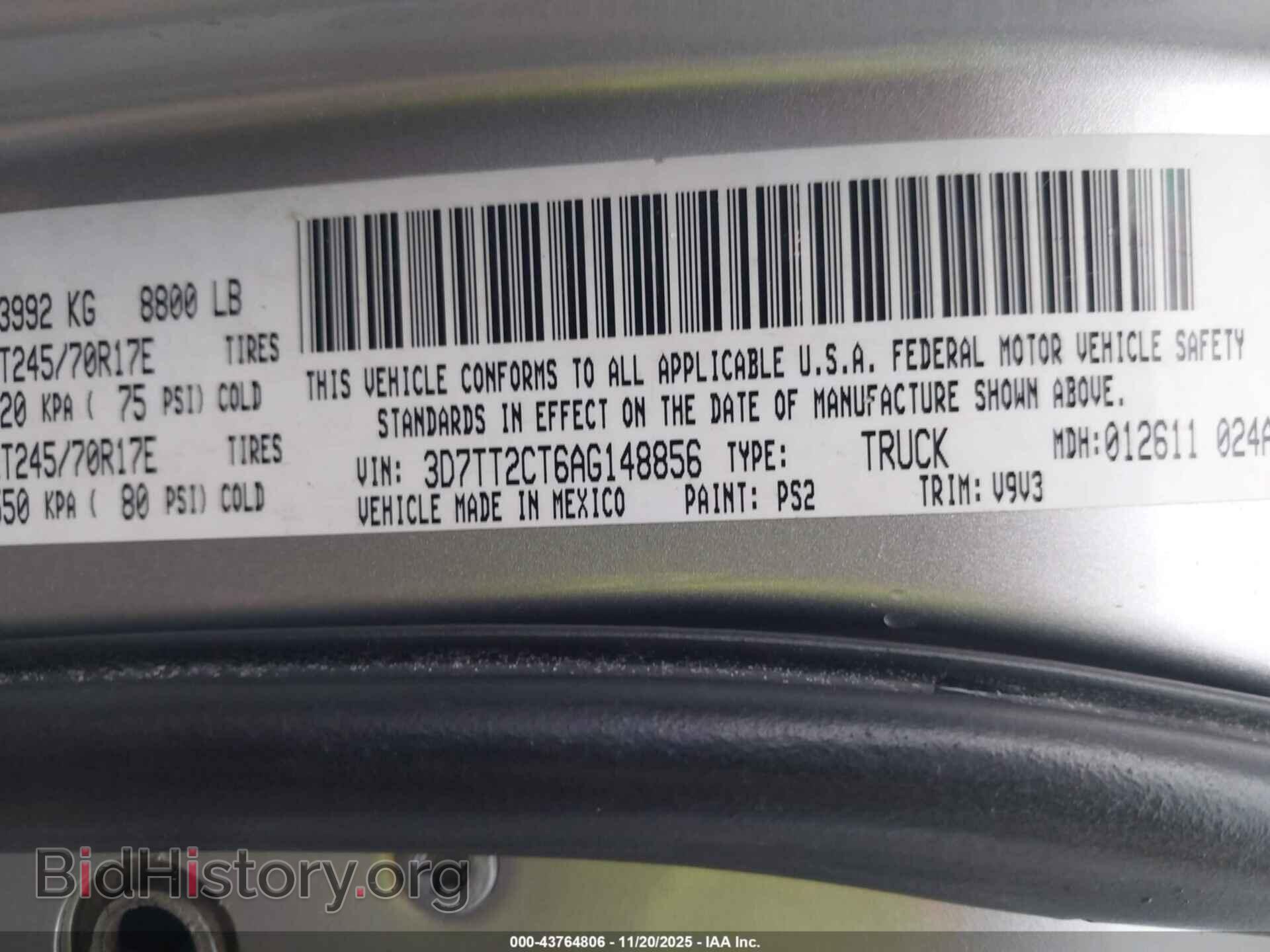 2010 DODGE RAM 2500 - VIN: 3D7TT2CT6AG148856 - Фото 9