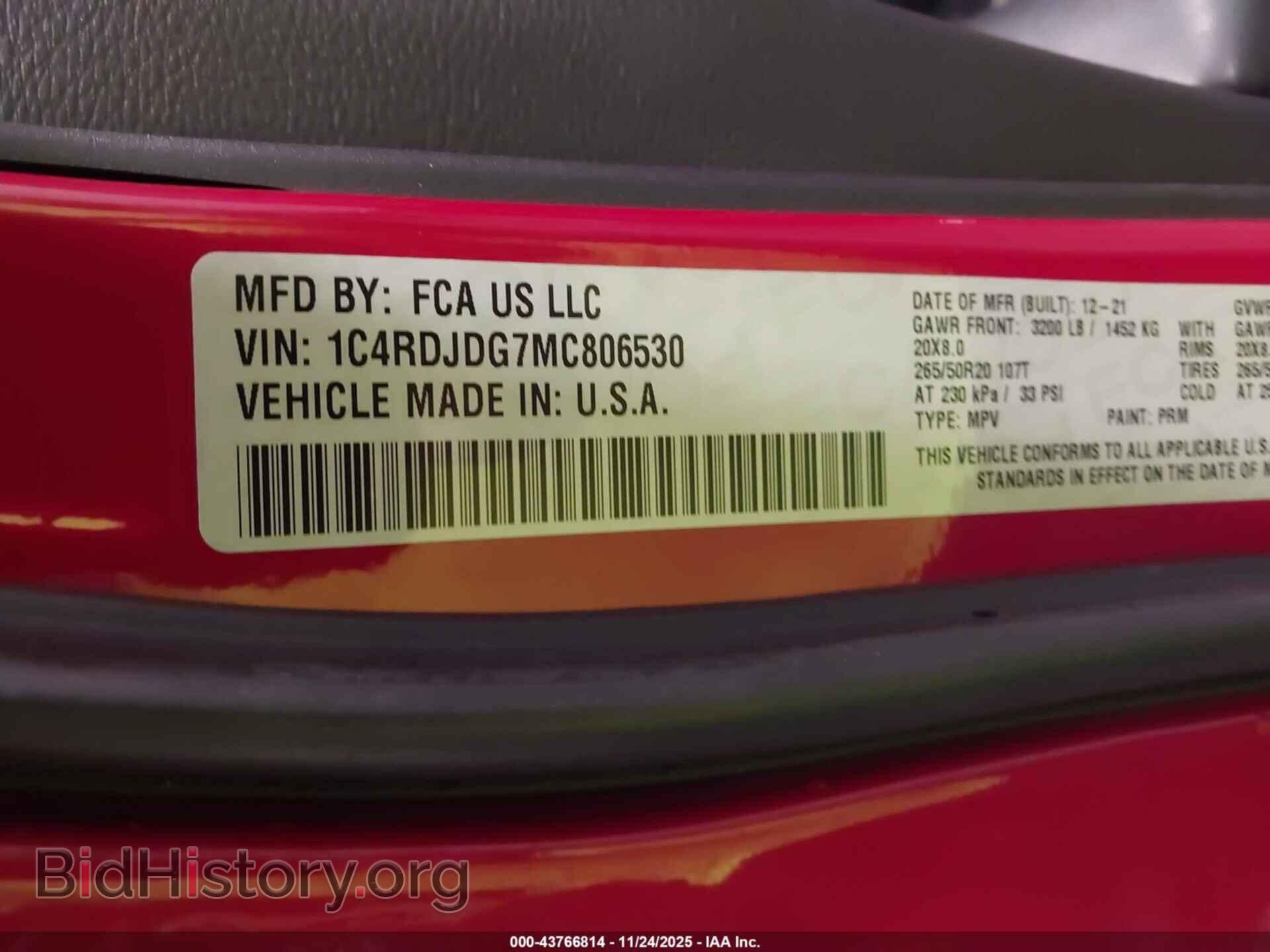 2021 DODGE DURANGO - VIN: 1C4RDJDG7MC806530 - Photo 9