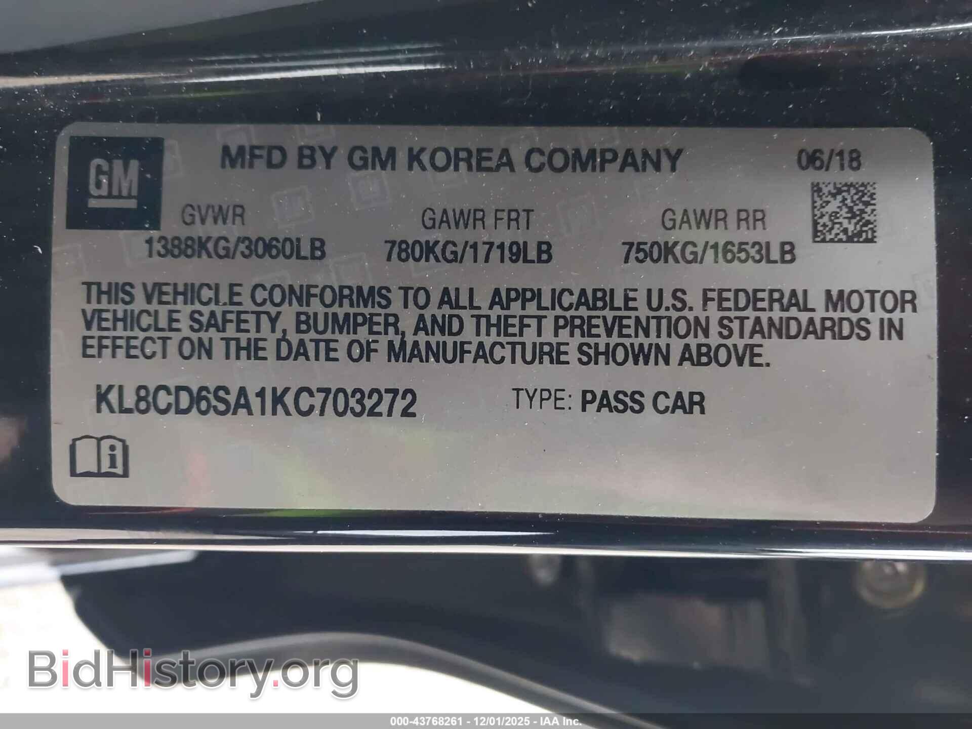 2019 CHEVROLET SPARK - VIN: KL8CD6SA1KC703272 - Фото 9