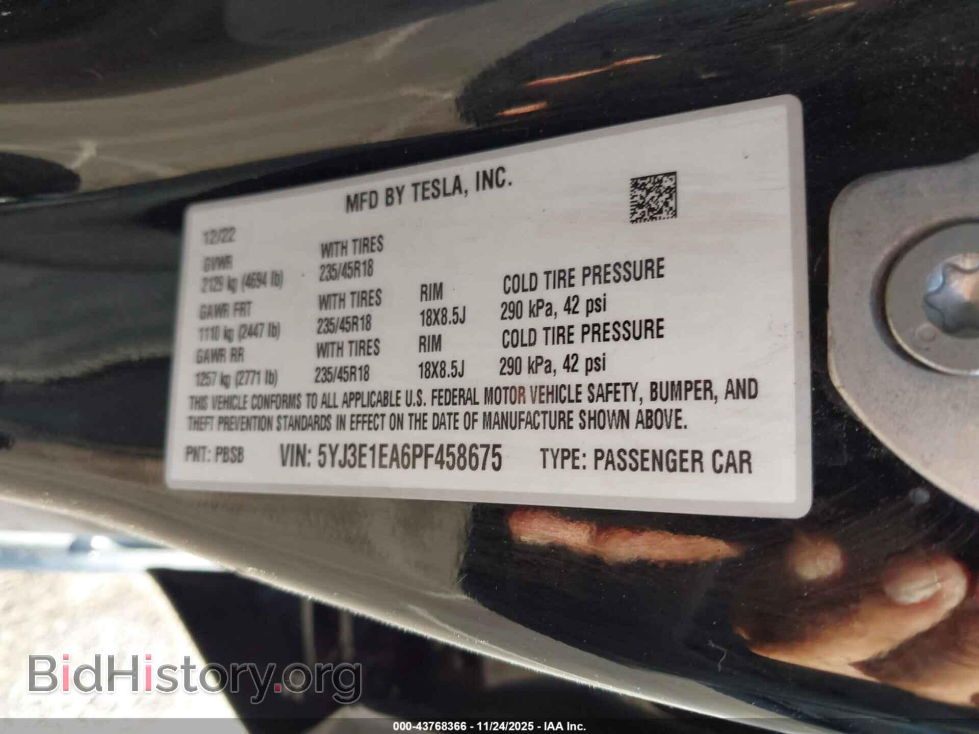 2023 TESLA MODEL 3 - VIN: 5YJ3E1EA6PF458675 - Фото 9