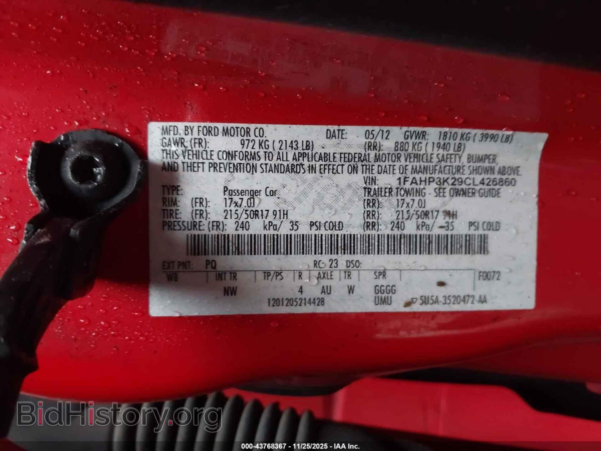 2012 FORD FOCUS - VIN: 1FAHP3K29CL426860 - Фото 9