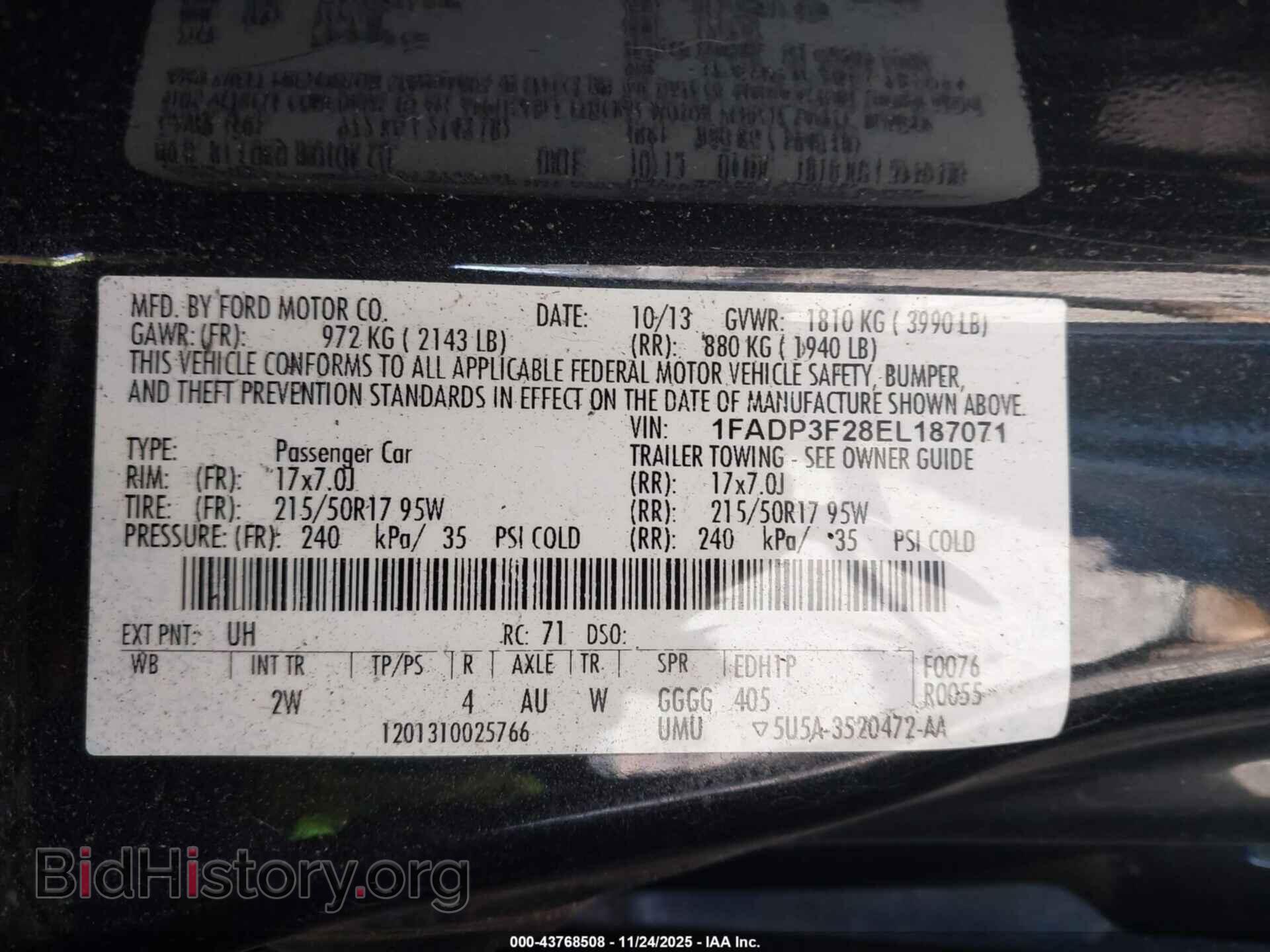 2014 FORD FOCUS - VIN: 1FADP3F28EL187071 - Фото 9