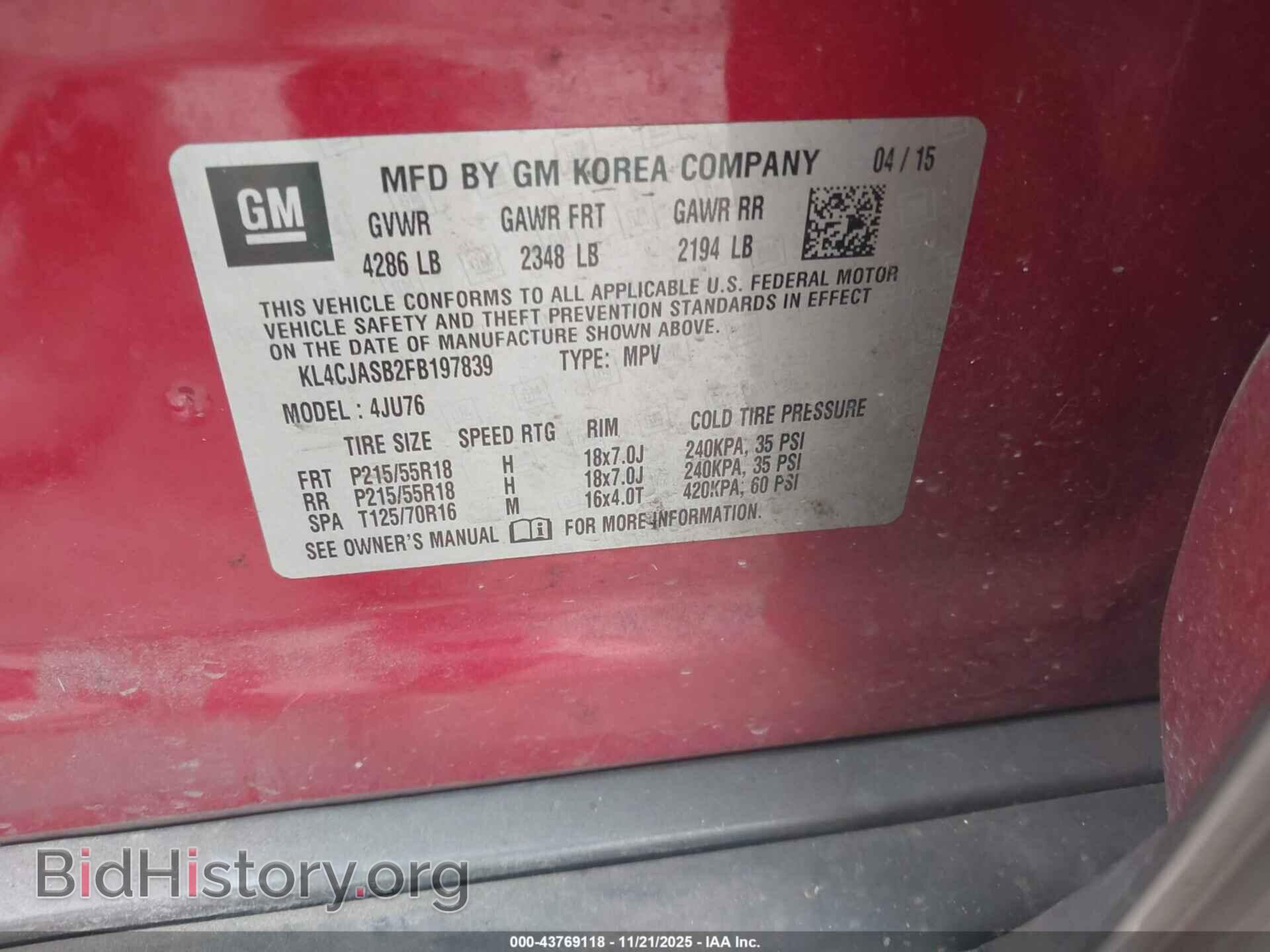 2015 BUICK ENCORE - VIN: KL4CJASB2FB197839 - Photo 9