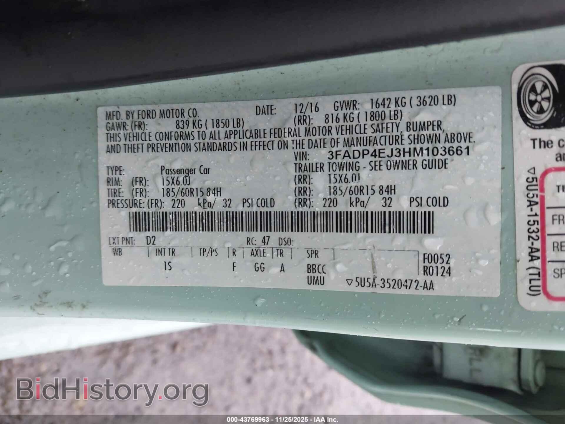 2017 FORD FIESTA - VIN: 3FADP4EJ3HM103661 - Photo 9