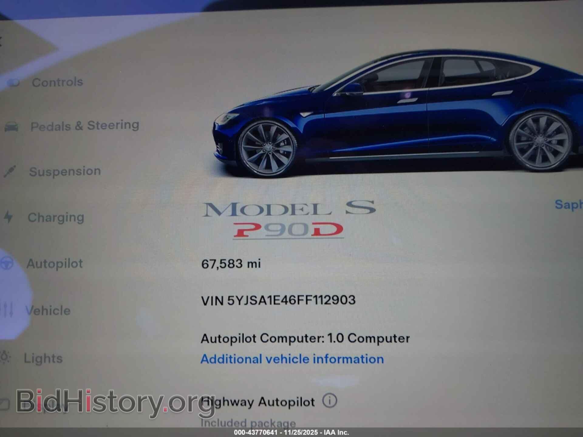 2015 TESLA MODEL S - VIN: 5YJSA1E46FF112903 - Photo 7