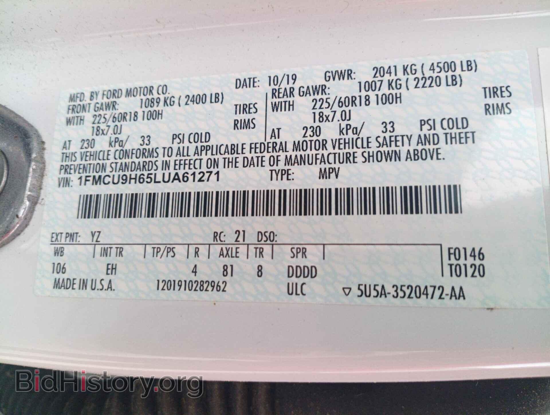 2020 FORD ESCAPE - VIN: 1FMCU9H65LUA61271 - Photo 30