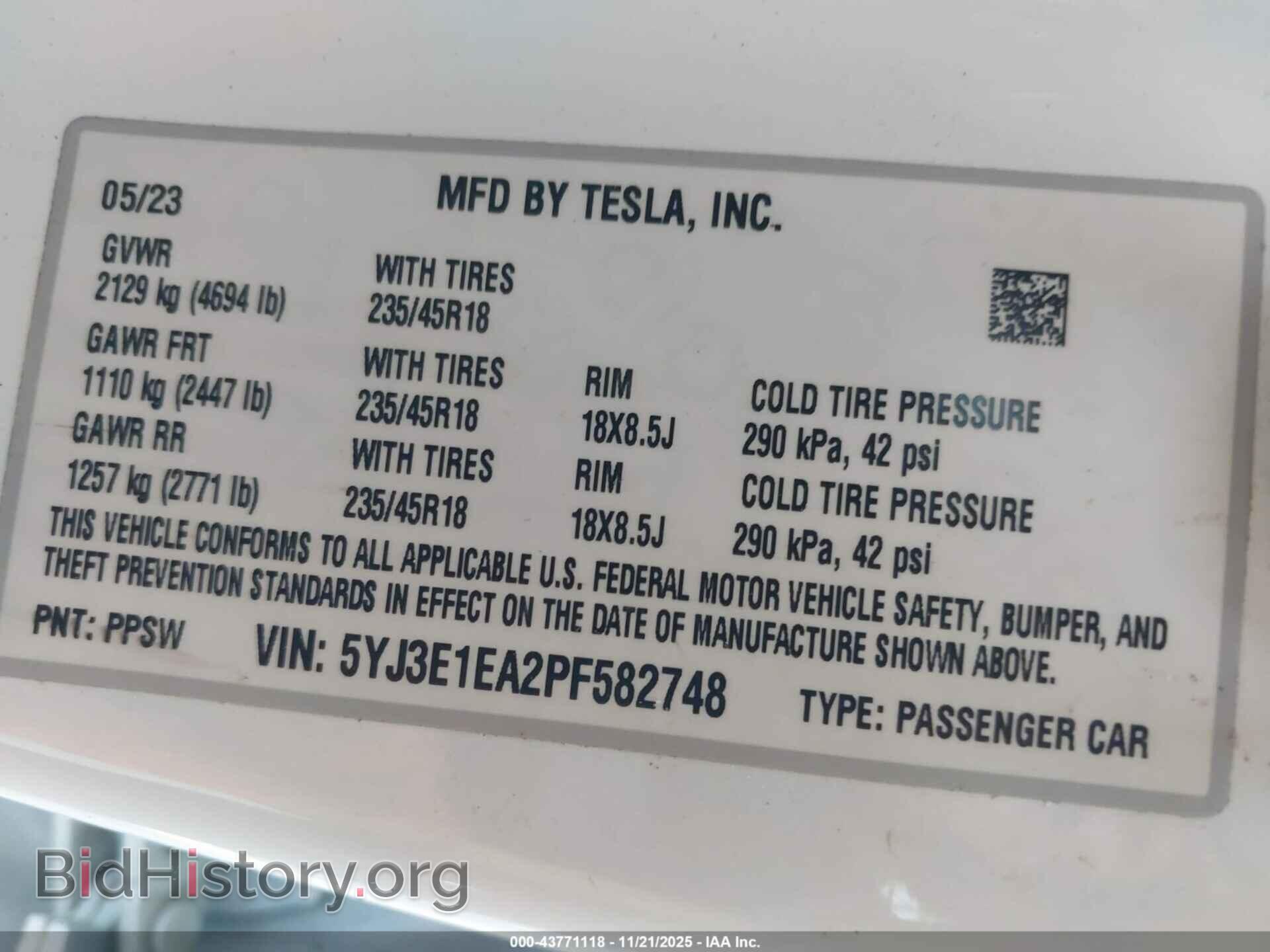 2023 TESLA MODEL 3 - VIN: 5YJ3E1EA2PF582748 - Фото 9