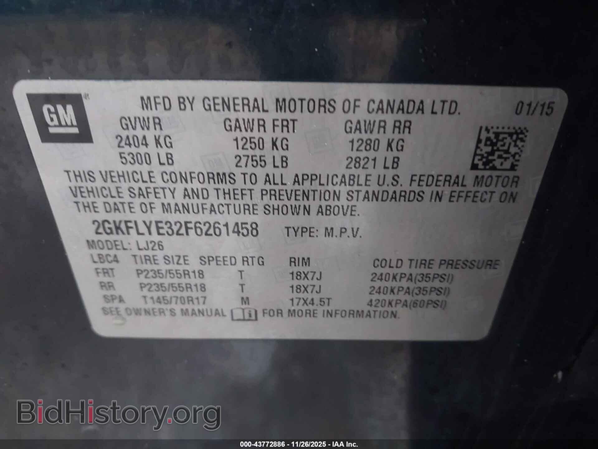 2015 GMC TERRAIN - VIN: 2GKFLYE32F6261458 - Photo 9