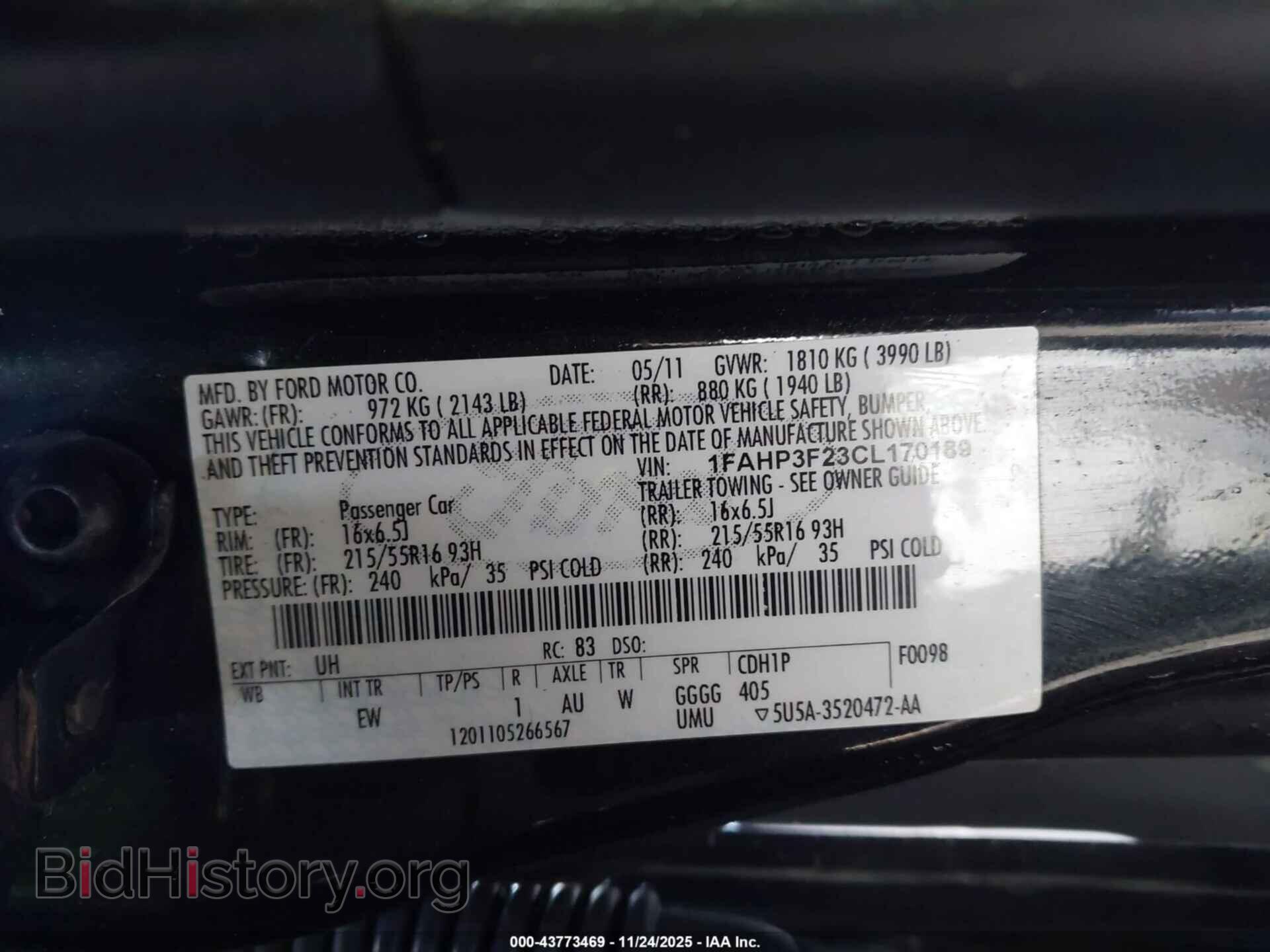 2012 FORD FOCUS - VIN: 1FAHP3F23CL170189 - Фото 9