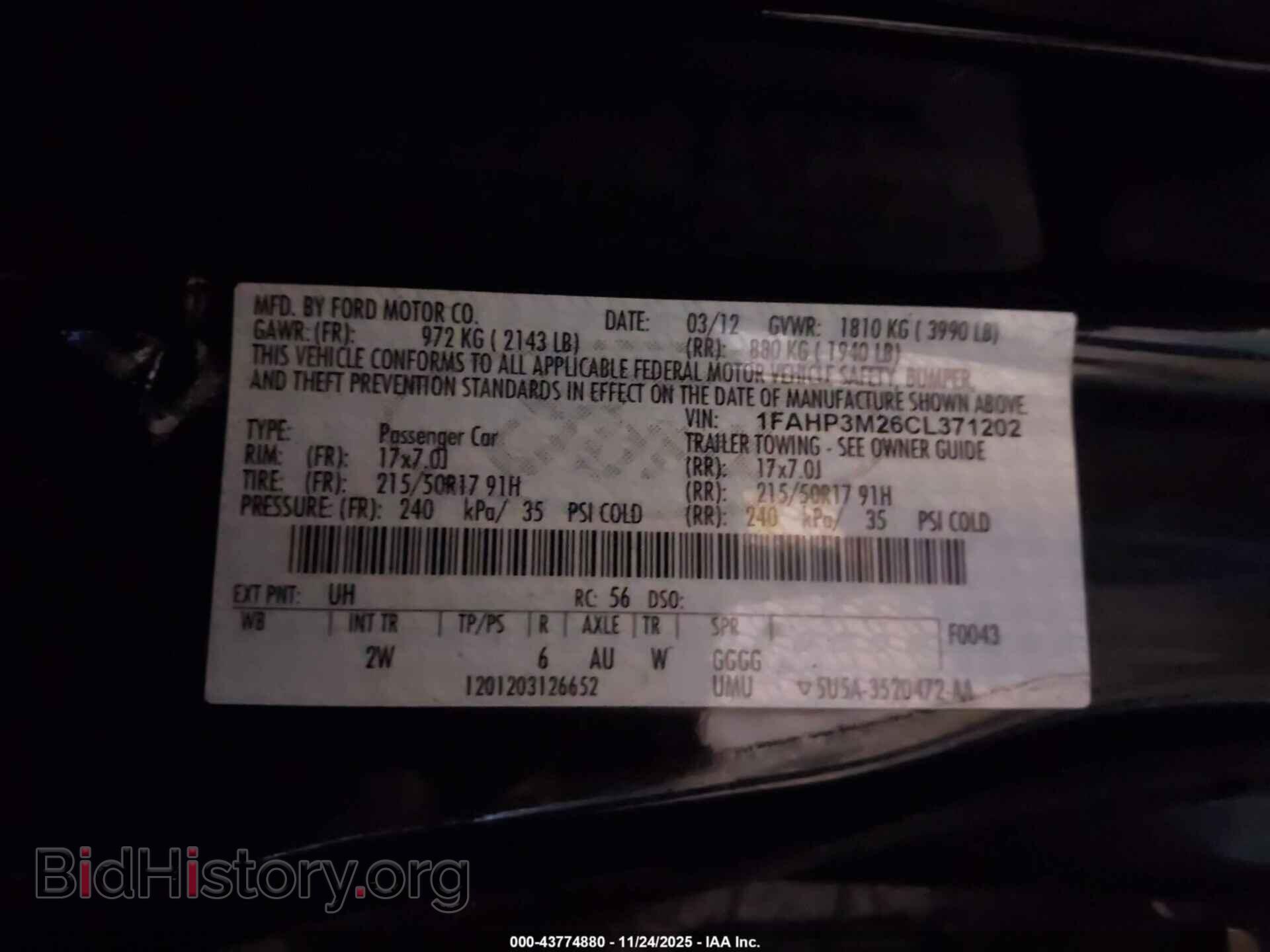 2012 FORD FOCUS - VIN: 1FAHP3M26CL371202 - Photo 9