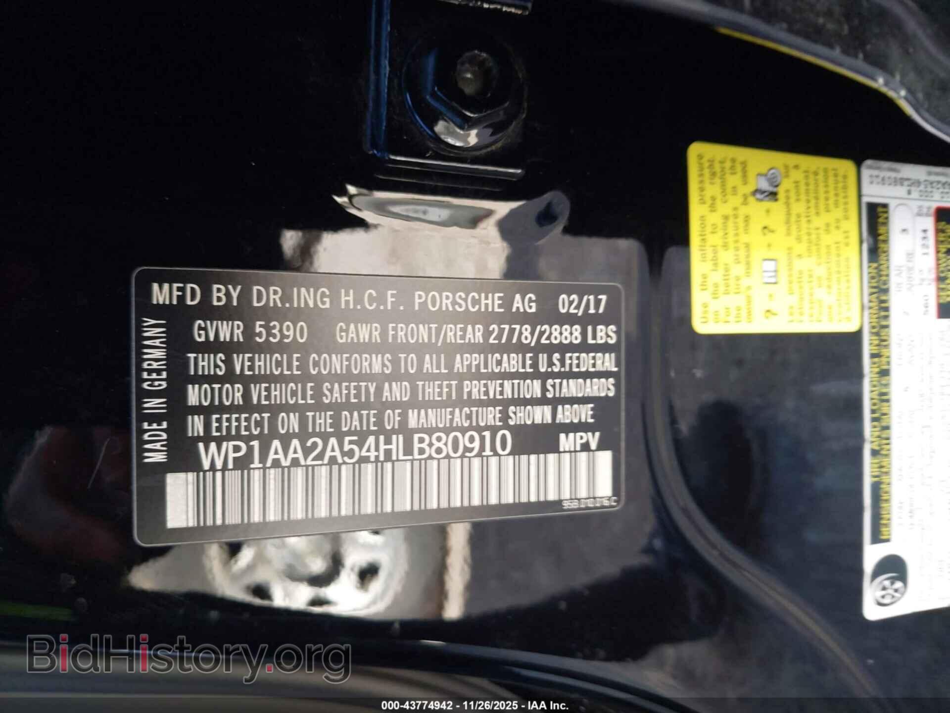 2017 PORSCHE MACAN - VIN: WP1AA2A54HLB80910 - Photo 9
