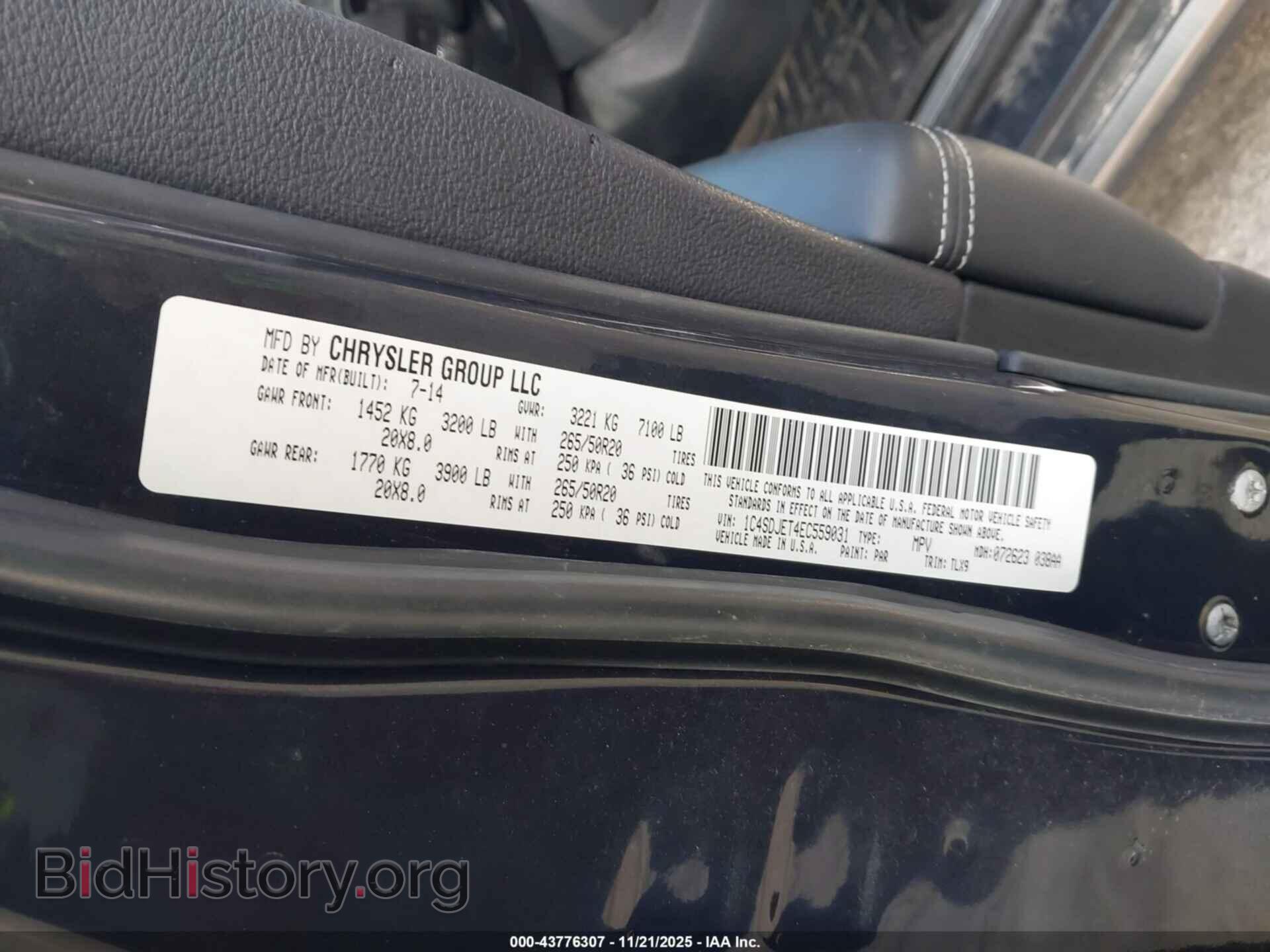 2014 DODGE DURANGO - VIN: 1C4SDJET4EC559031 - Фото 9