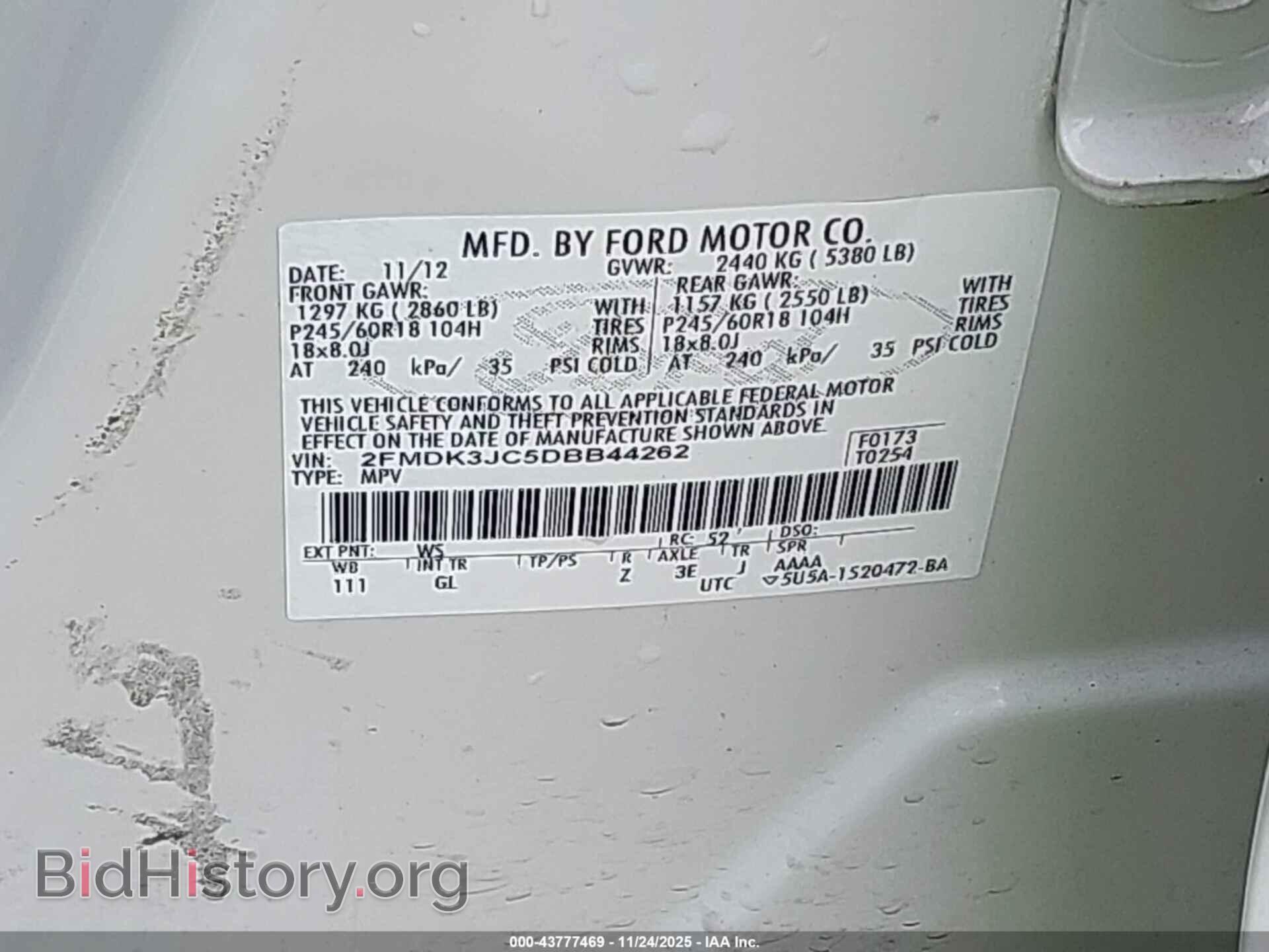2013 FORD EDGE - VIN: 2FMDK3JC5DBB44262 - Photo 9