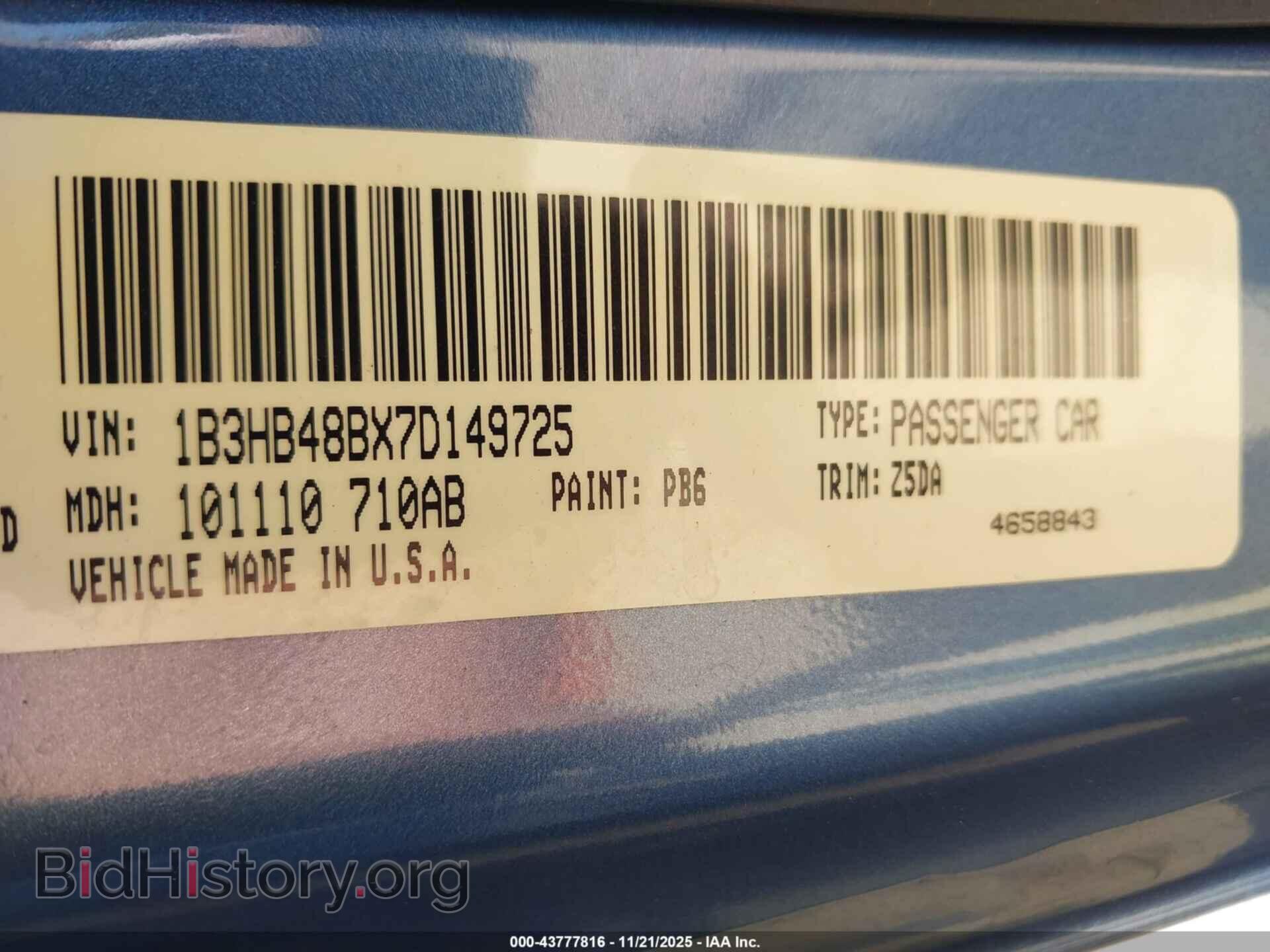 2007 DODGE CALIBER - VIN: 1B3HB48BX7D149725 - Фото 9