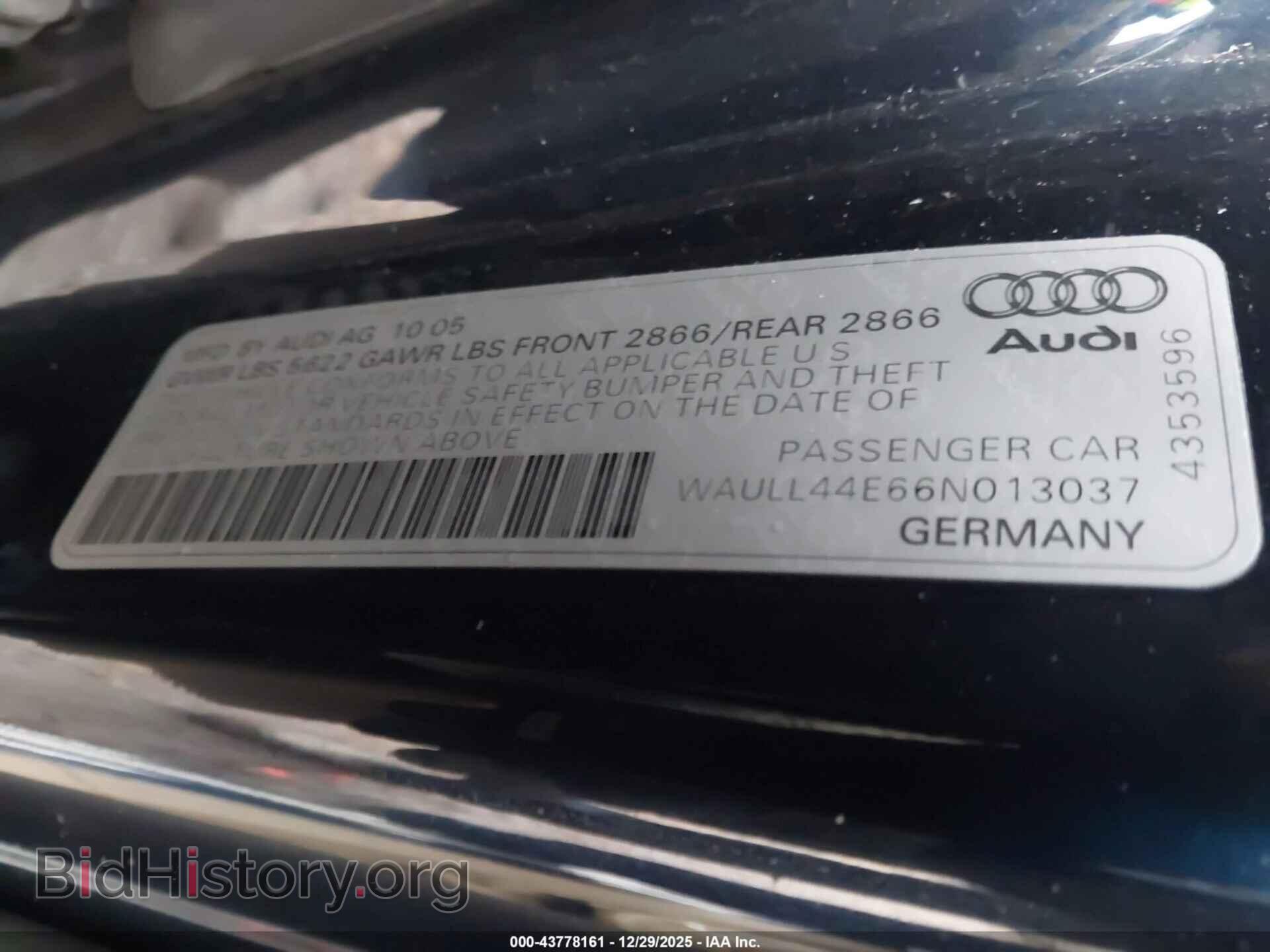 2006 AUDI A8 - VIN: WAULL44E66N013037 - Фото 9