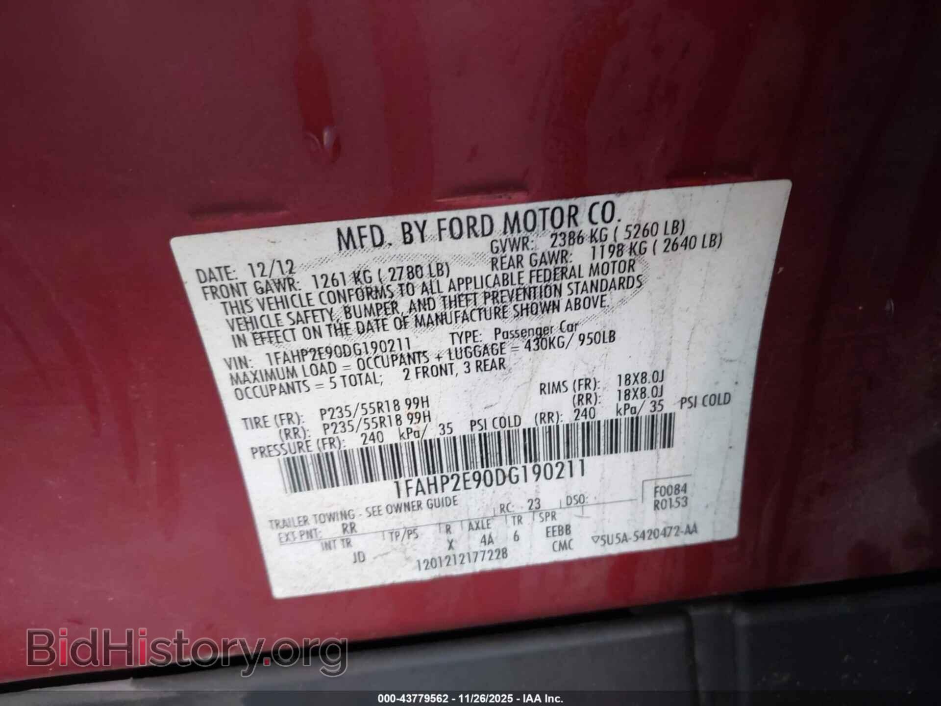 2013 FORD TAURUS - VIN: 1FAHP2E90DG190211 - Photo 9