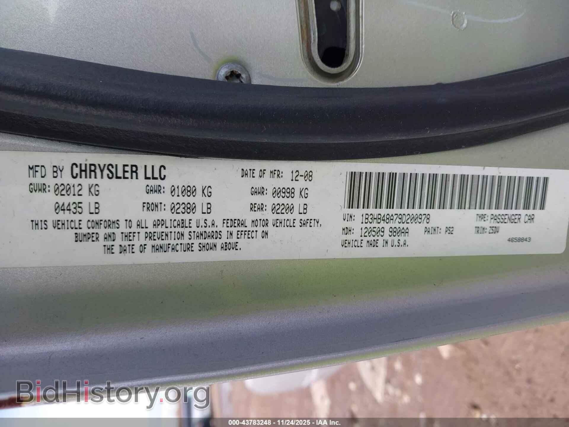 2009 DODGE CALIBER - VIN: 1B3HB48A79D200978 - Фото 9