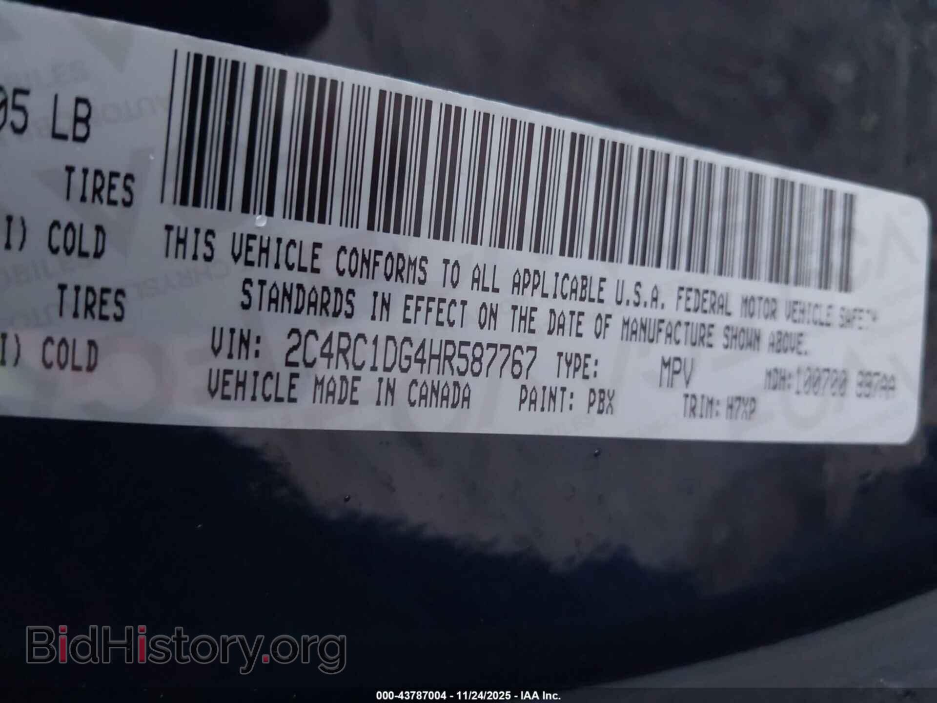 2017 CHRYSLER PACIFICA - VIN: 2C4RC1DG4HR587767 - Фото 9