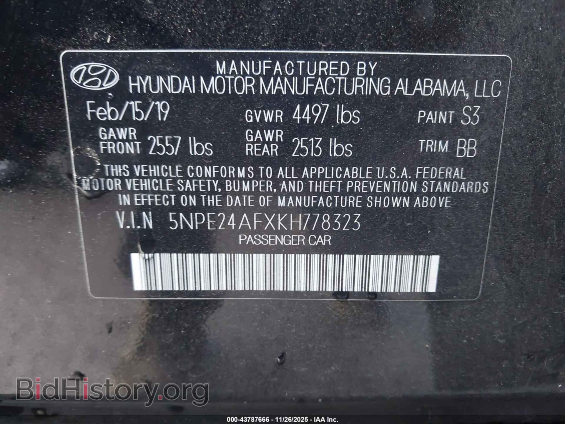 2019 HYUNDAI SONATA - VIN: 5NPE24AFXKH778323 - Фото 9