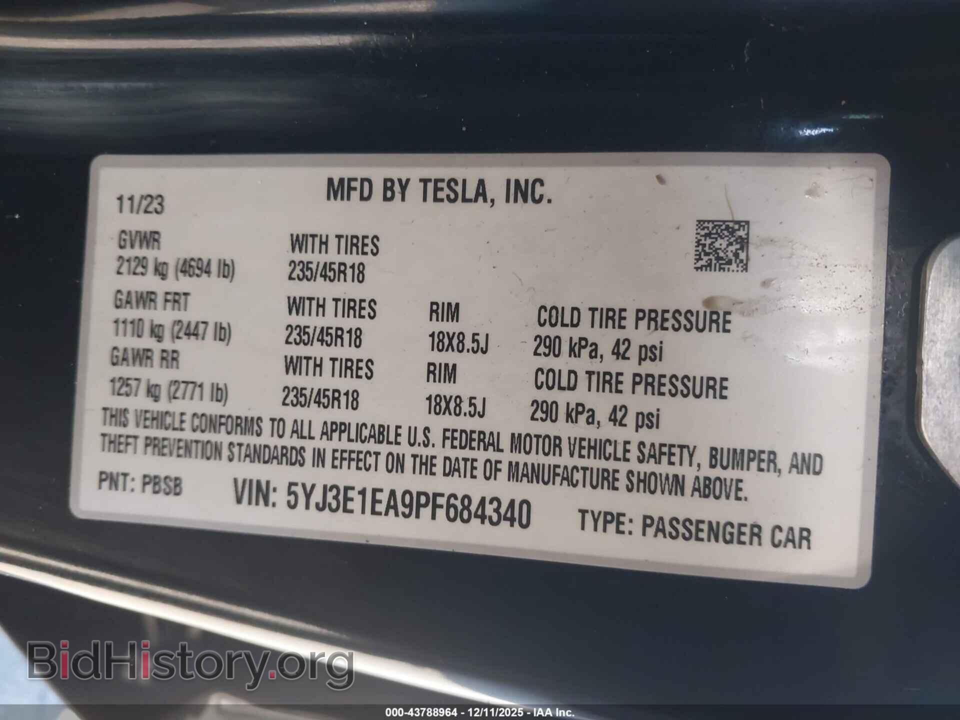 2023 TESLA MODEL 3 - VIN: 5YJ3E1EA9PF684340 - Photo 9