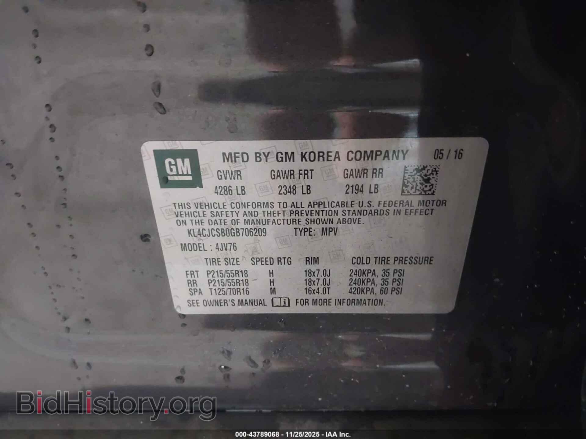 2016 BUICK ENCORE - VIN: KL4CJCSB0GB706209 - Фото 9