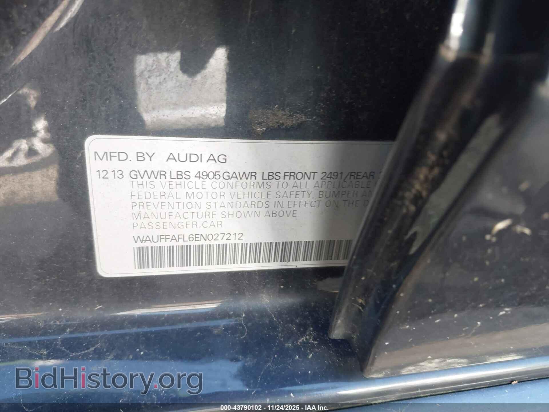 2014 AUDI A4 - VIN: WAUFFAFL6EN027212 - Фото 9