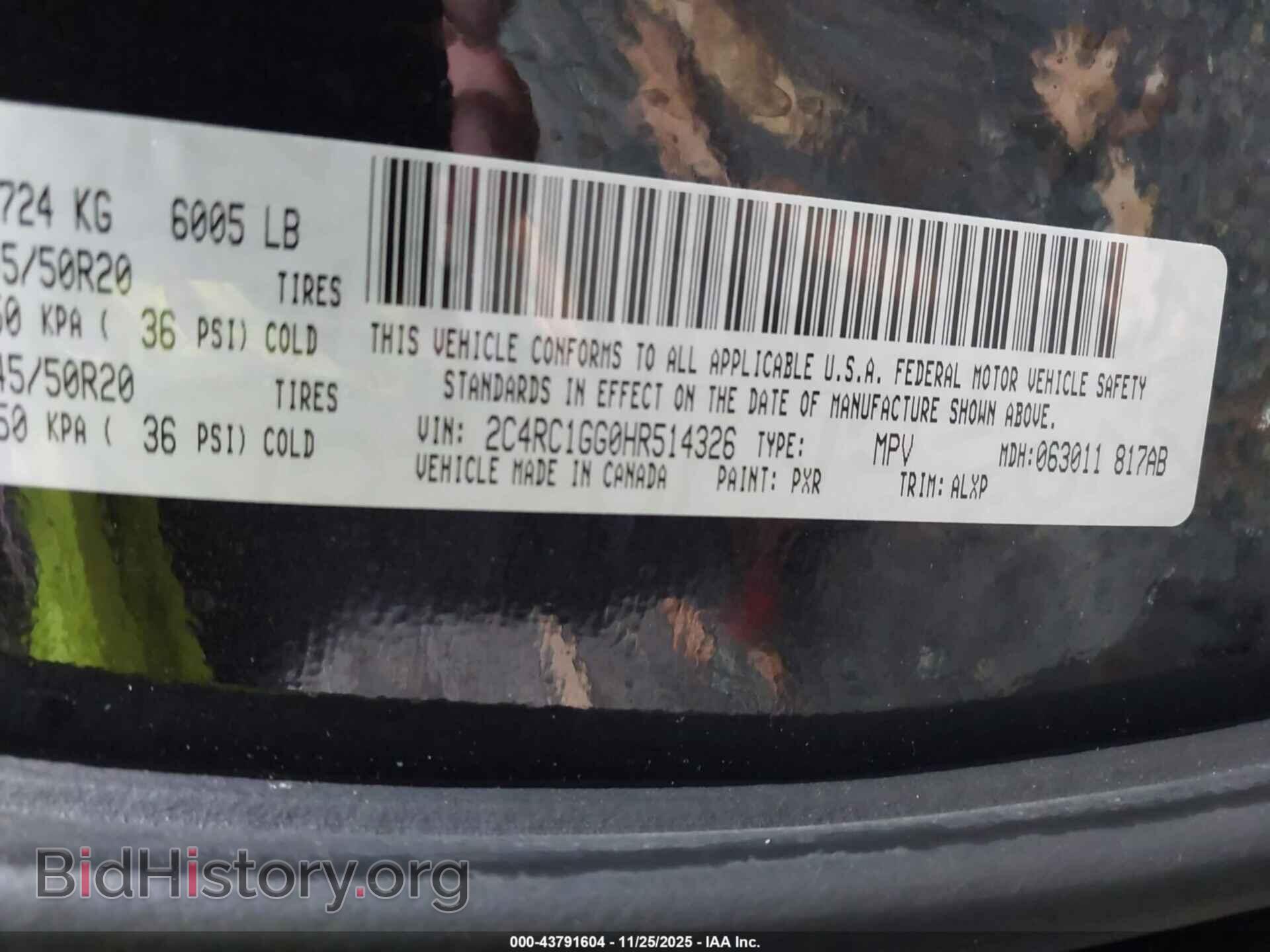 2017 CHRYSLER PACIFICA - VIN: 2C4RC1GG0HR514326 - Photo 9