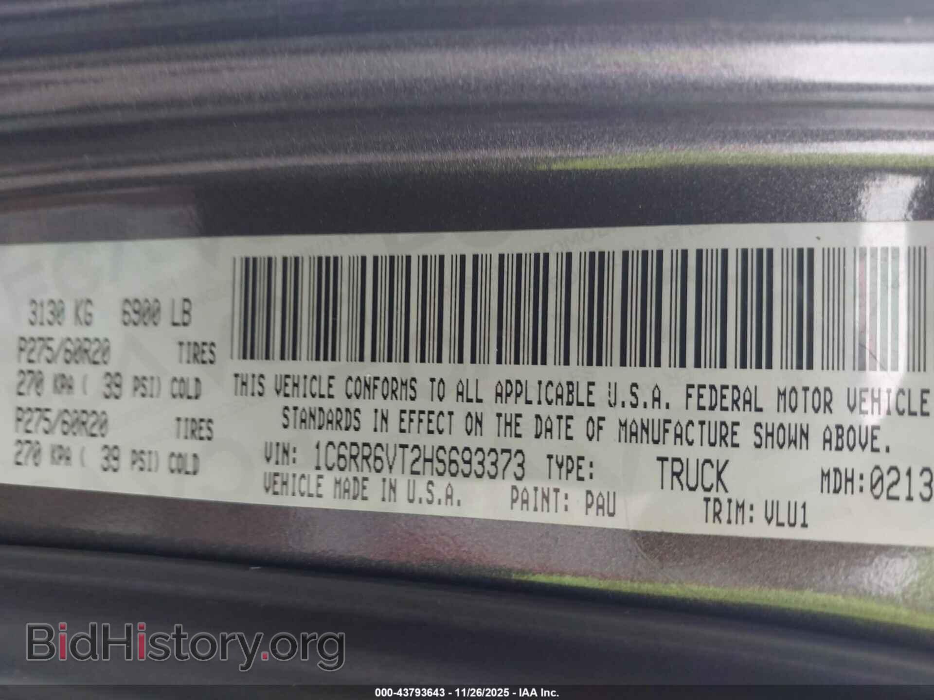 2017 RAM 1500 - VIN: 1C6RR6VT2HS693373 - Фото 9